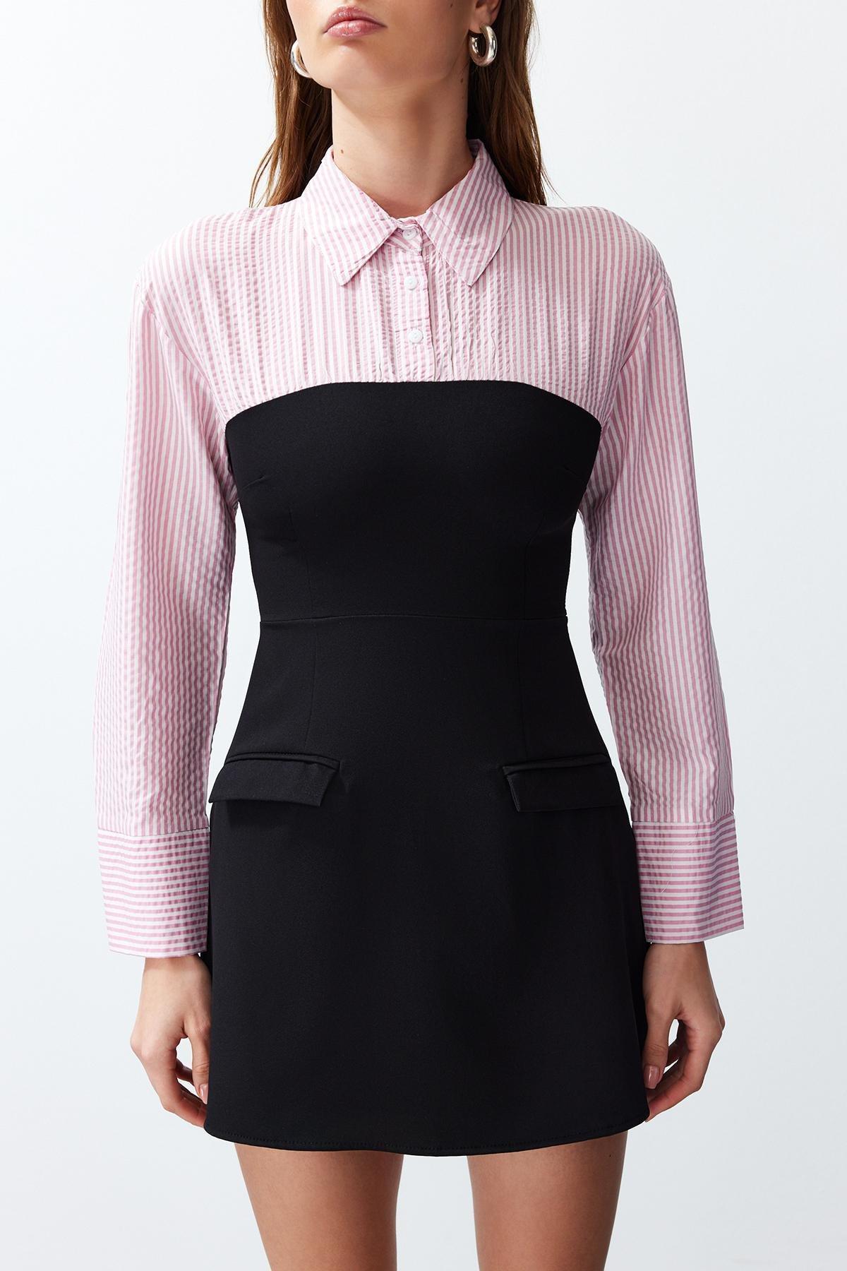 Pink Woven Mini Dress, , large image number 3