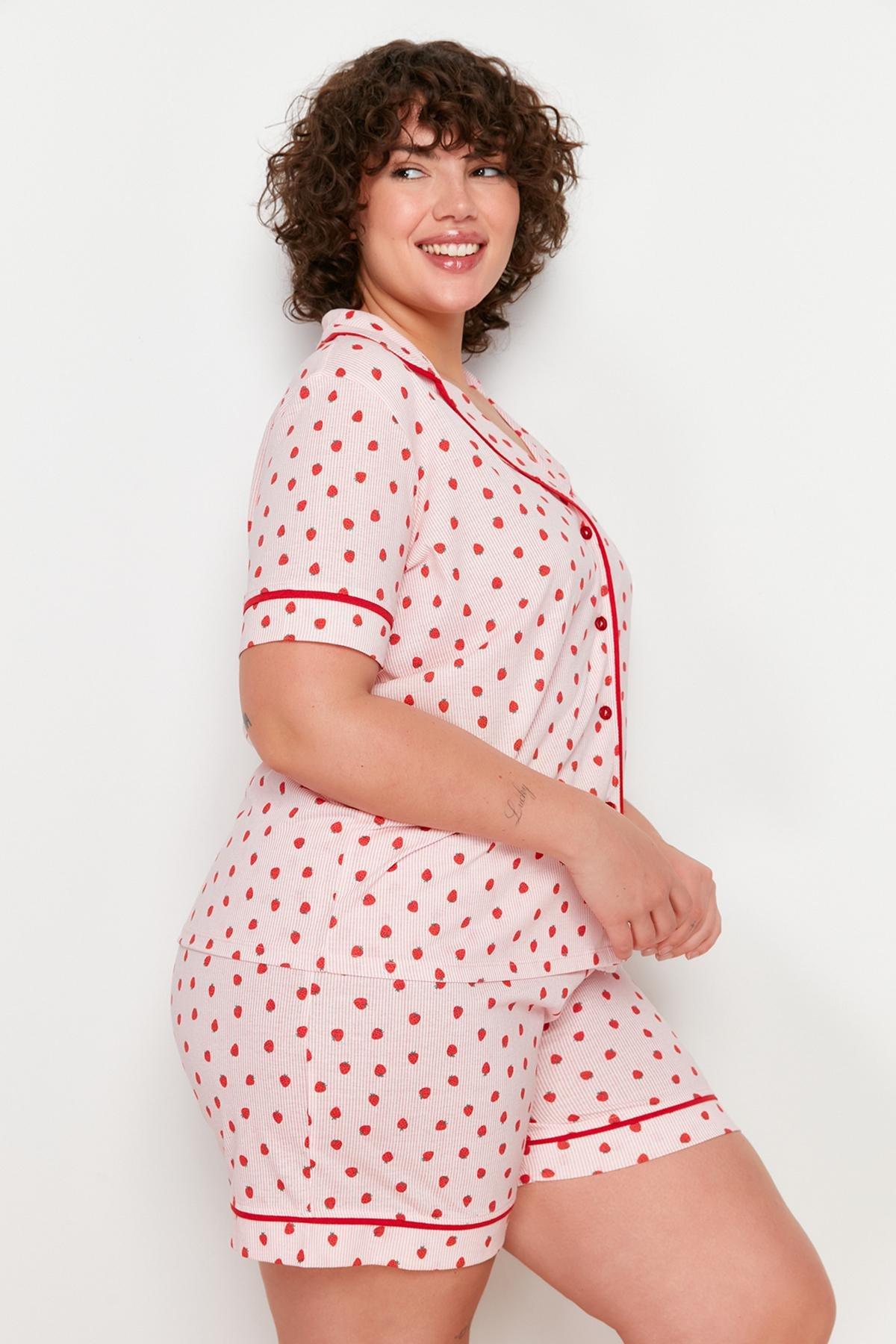 Pink Patterned Knitted Pyjamas Set, , large image number 3
