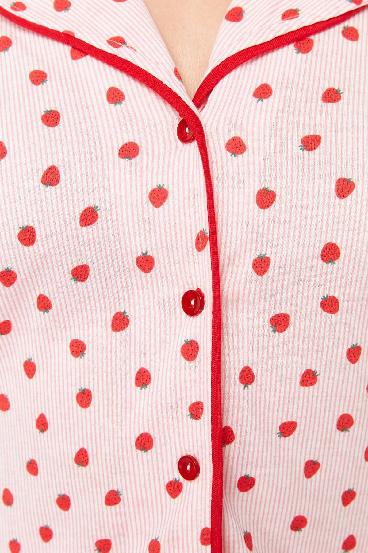 Pink Patterned Knitted Pyjamas Set, , large image number 4