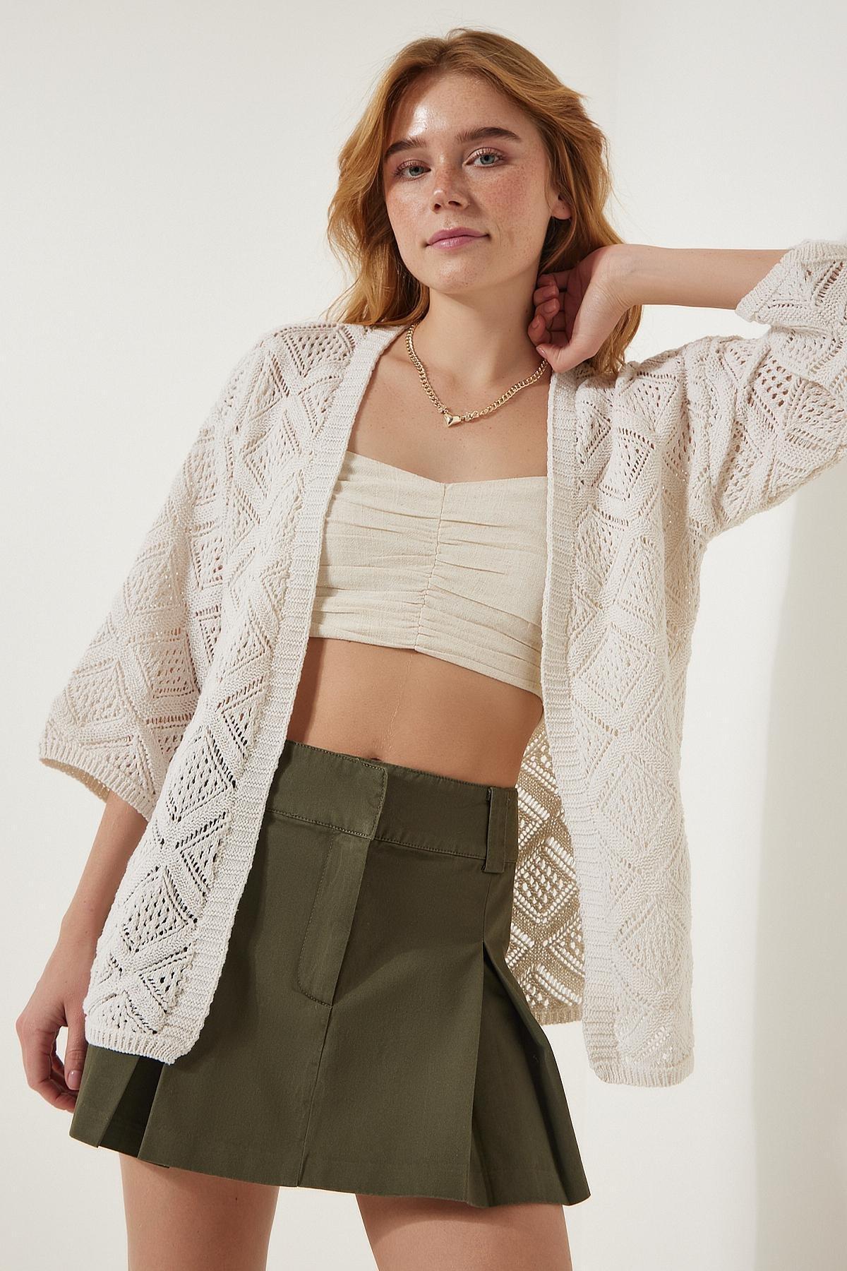 Cream Seasonal Knitwear Cardigan, Cream, large image number 0