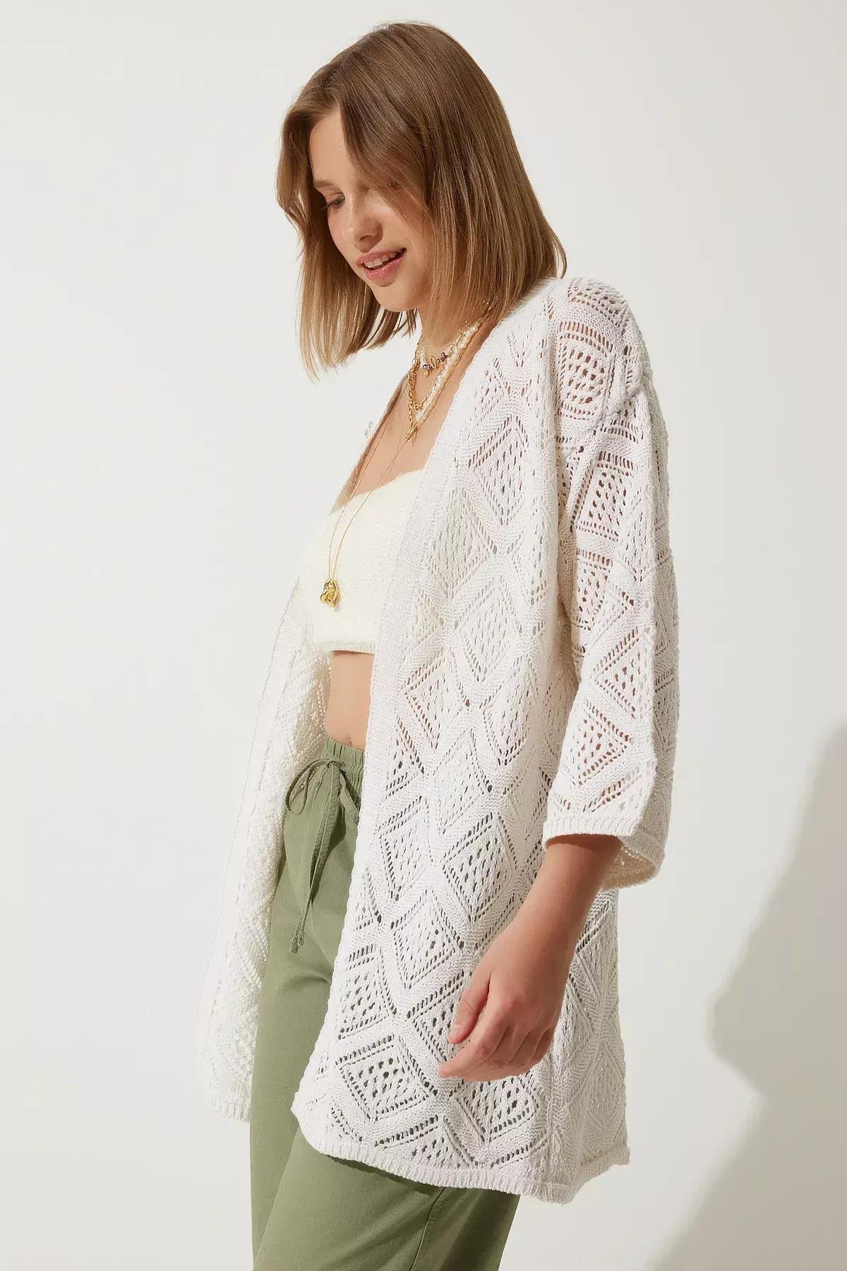 Cream Seasonal Knitwear Cardigan, Cream, large image number 5