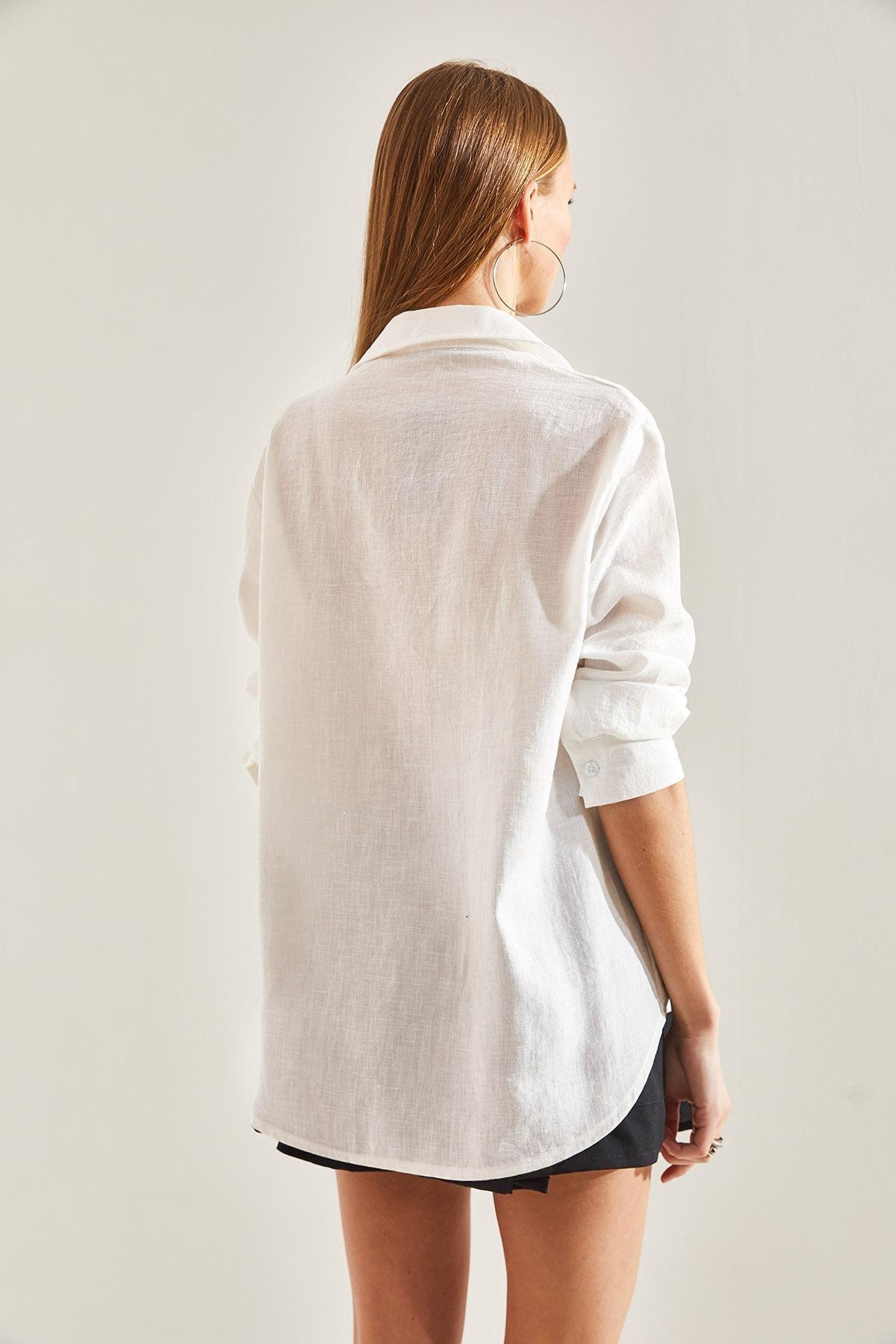 قميص بجيب واحد، أبيض, White, large image number 5