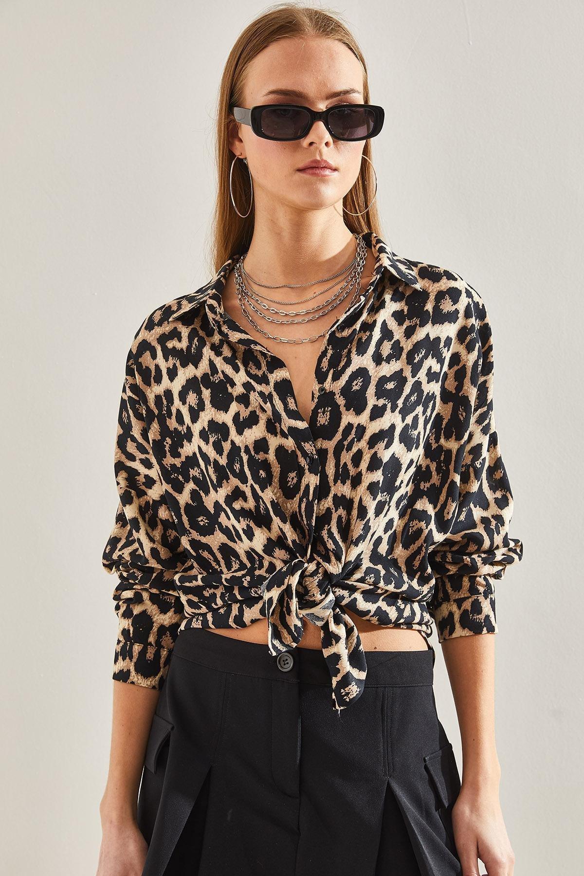Multicolour Leopard Pattern Shirt, , large image number 3