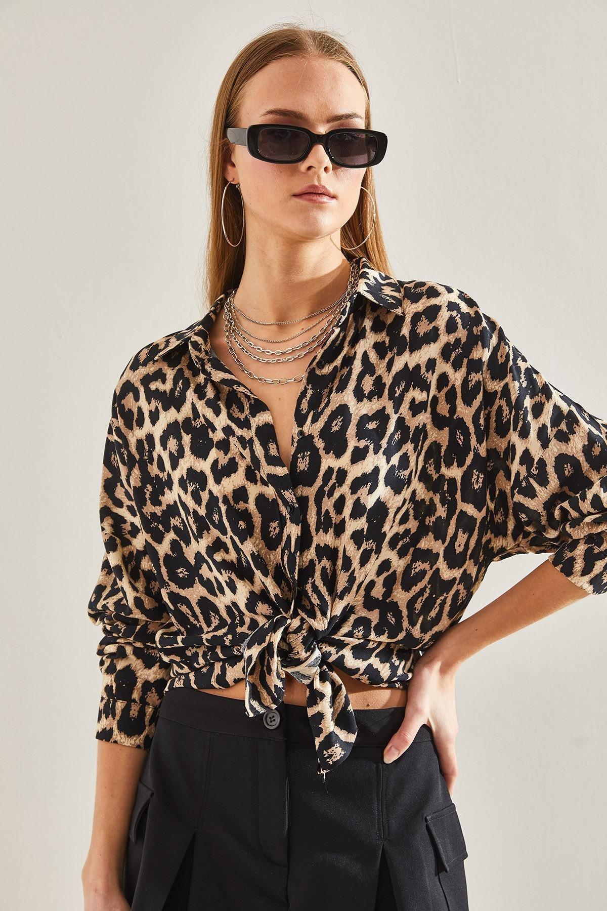 Multicolour Leopard Pattern Shirt, , large image number 4