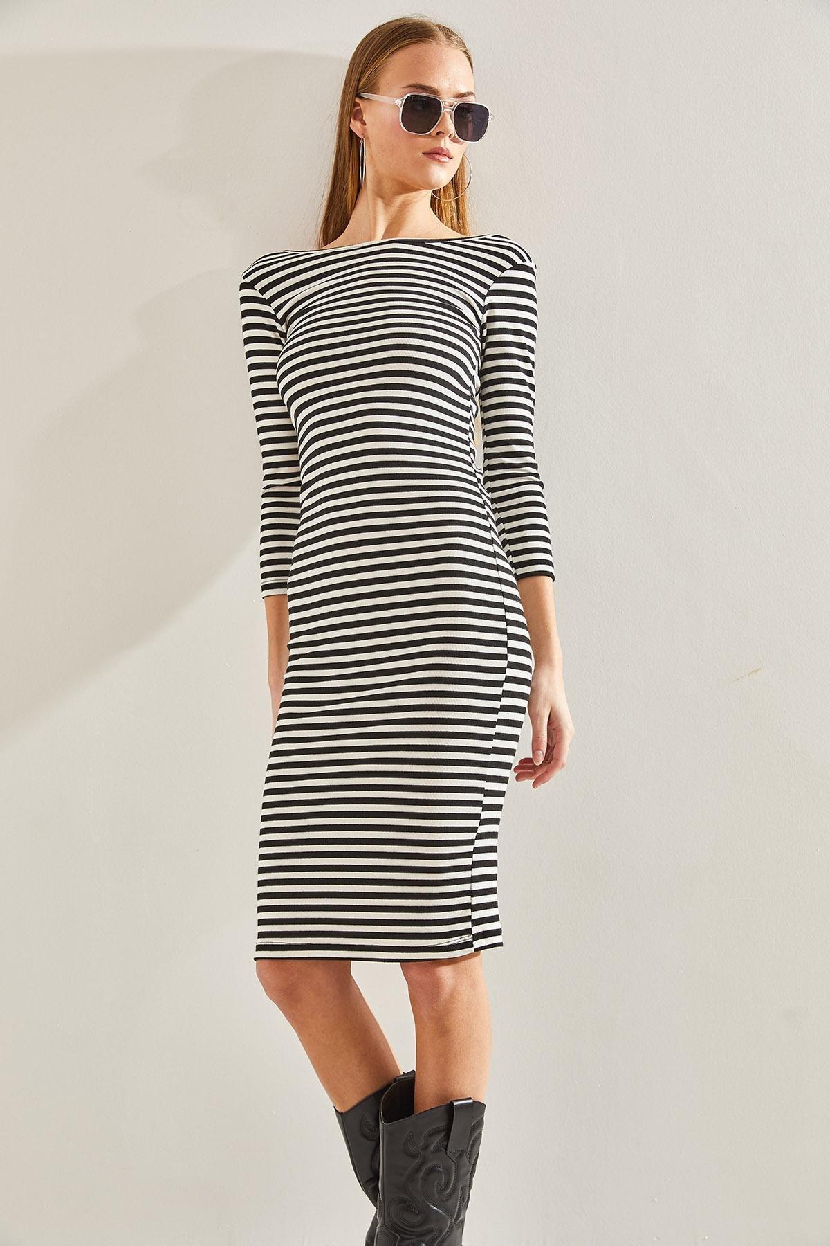 Multicolour Striped Dress, , large image number 3