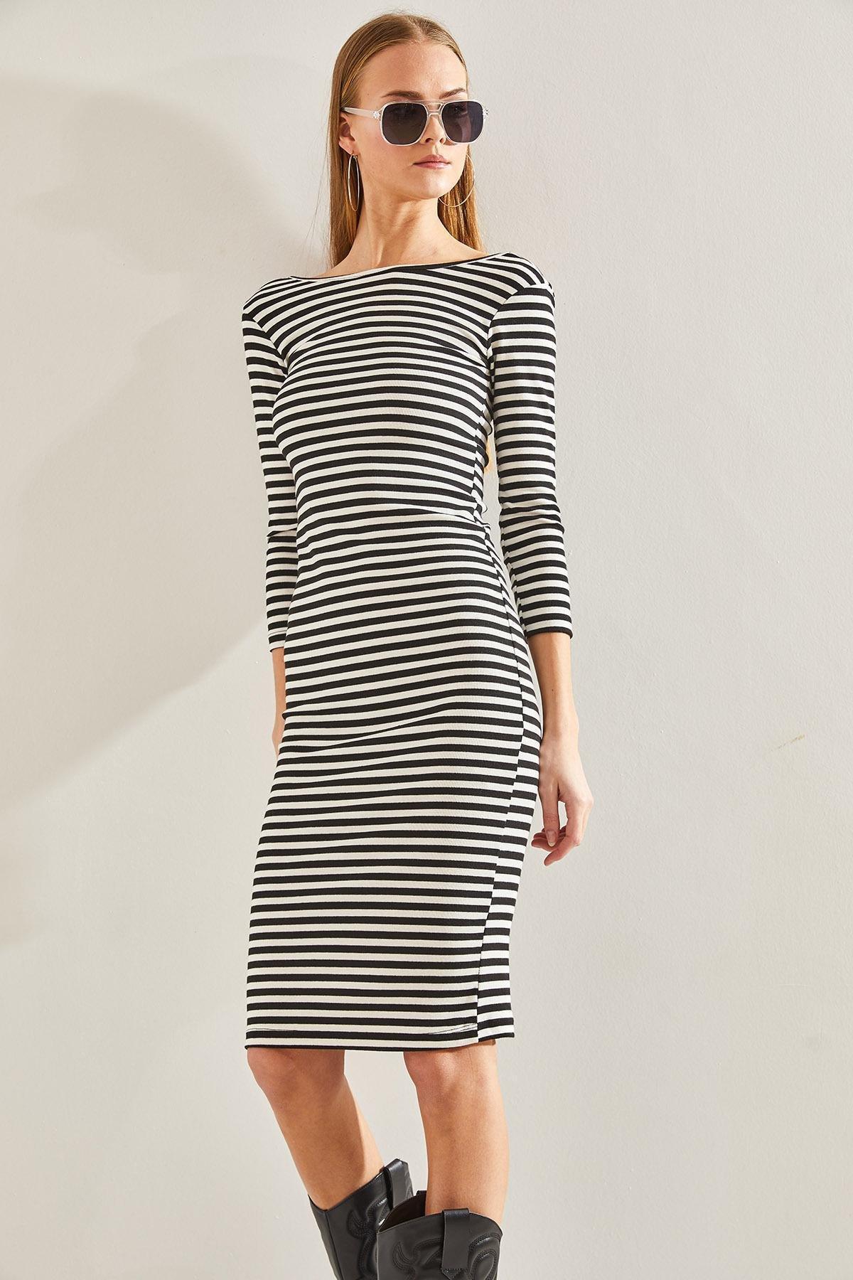 Multicolour Striped Dress, , large image number 5