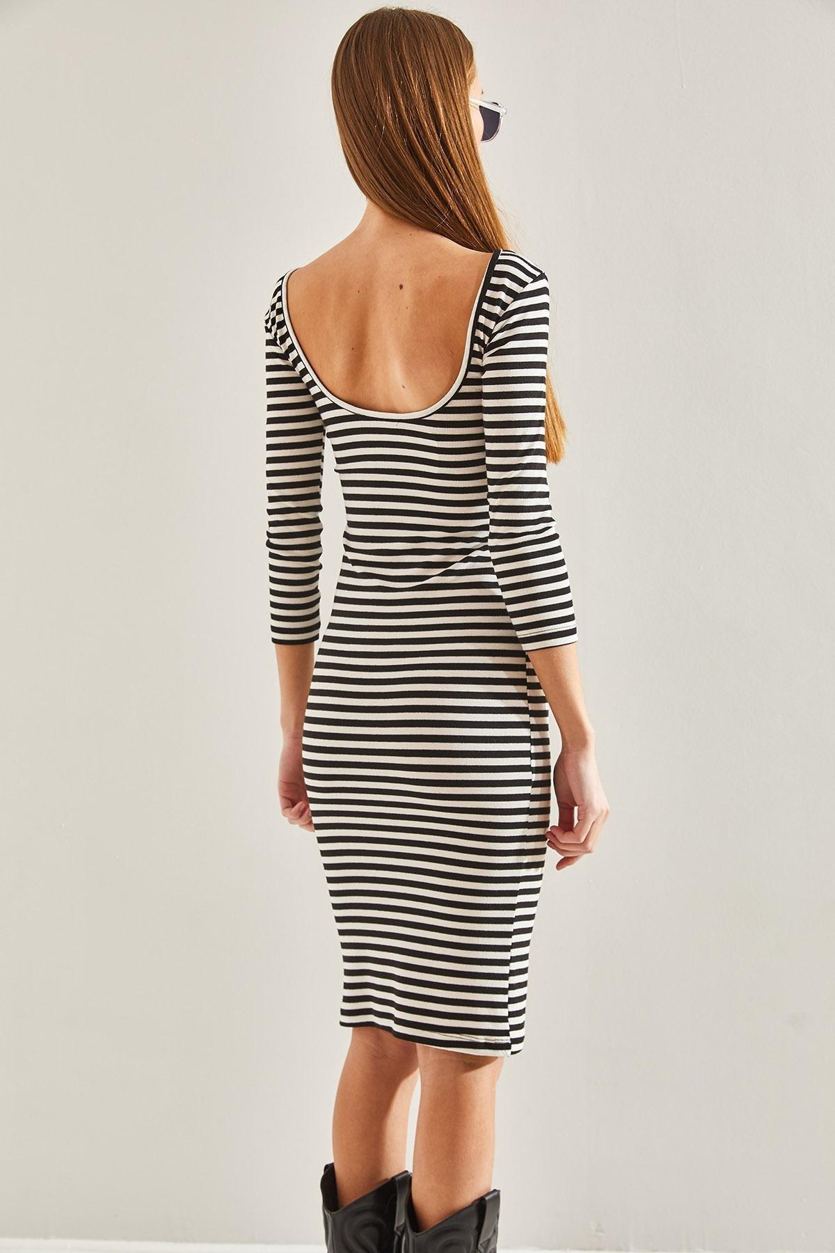 Multicolour Striped Dress, , large image number 6