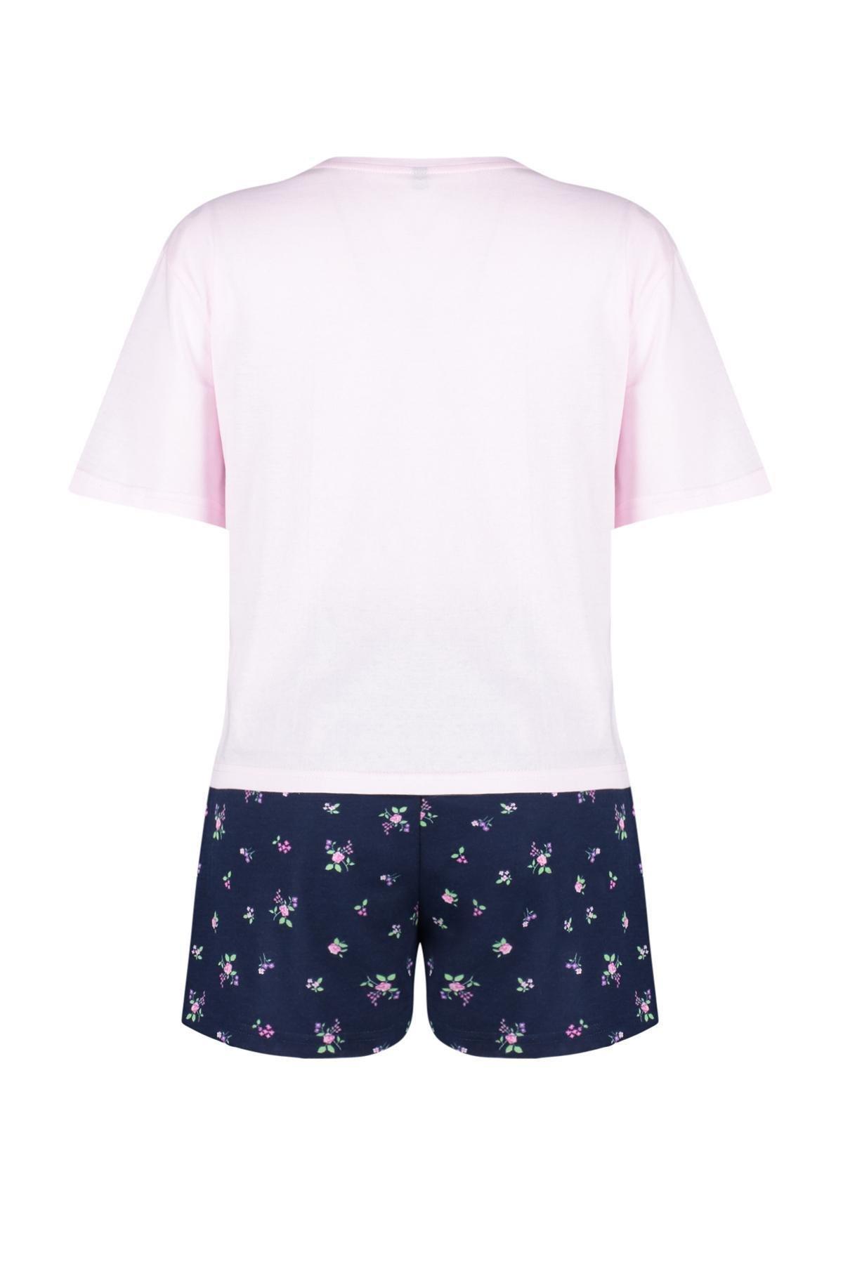 Pink Floral Knitted Pyjamas Set, , large image number 5
