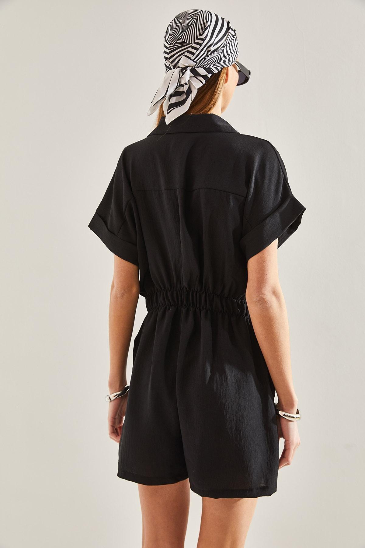 Black Basic Elastic Waist Jumpsuit, , large image number 5