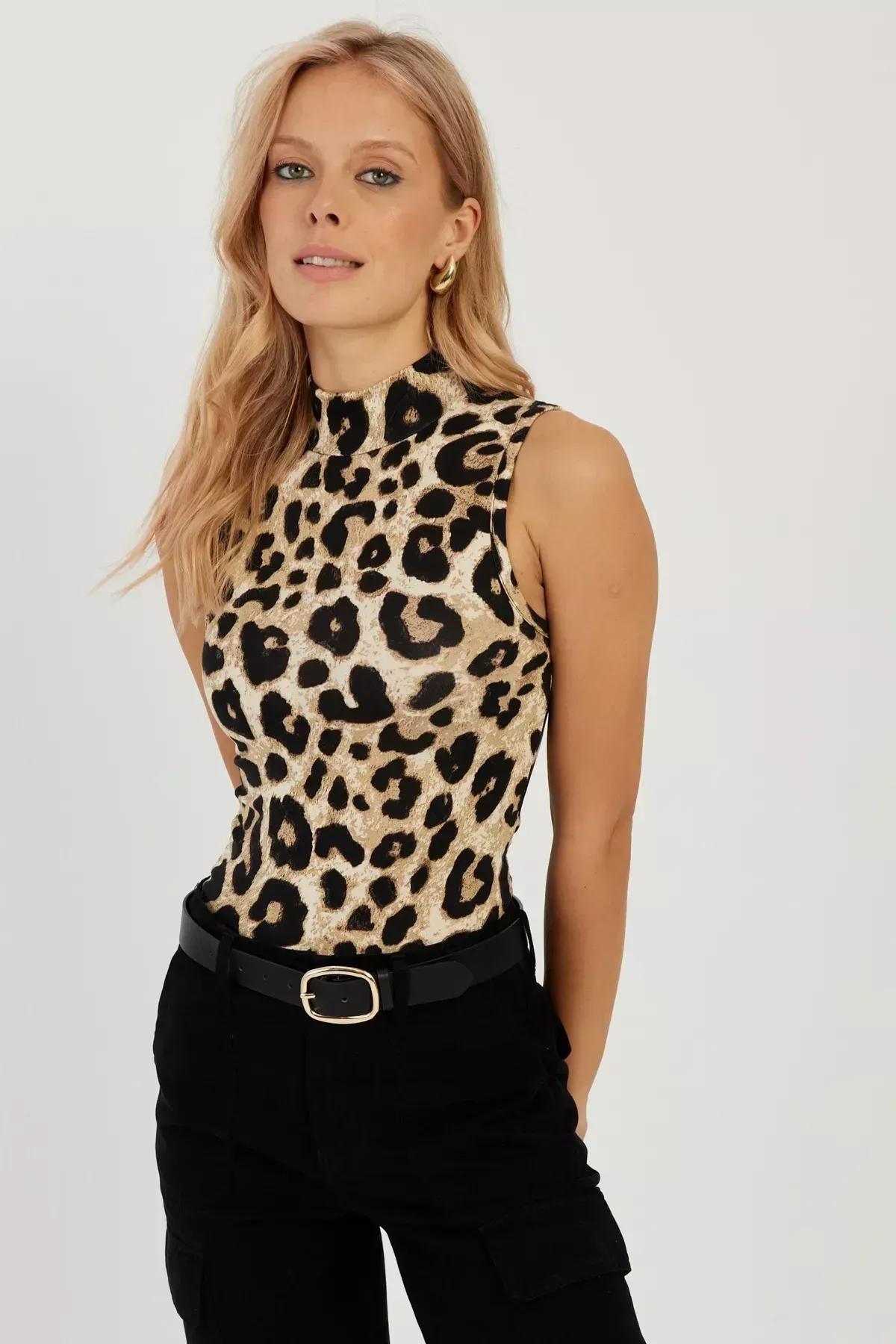Leopard Animal Print Cropped Blouse, , large image number 11