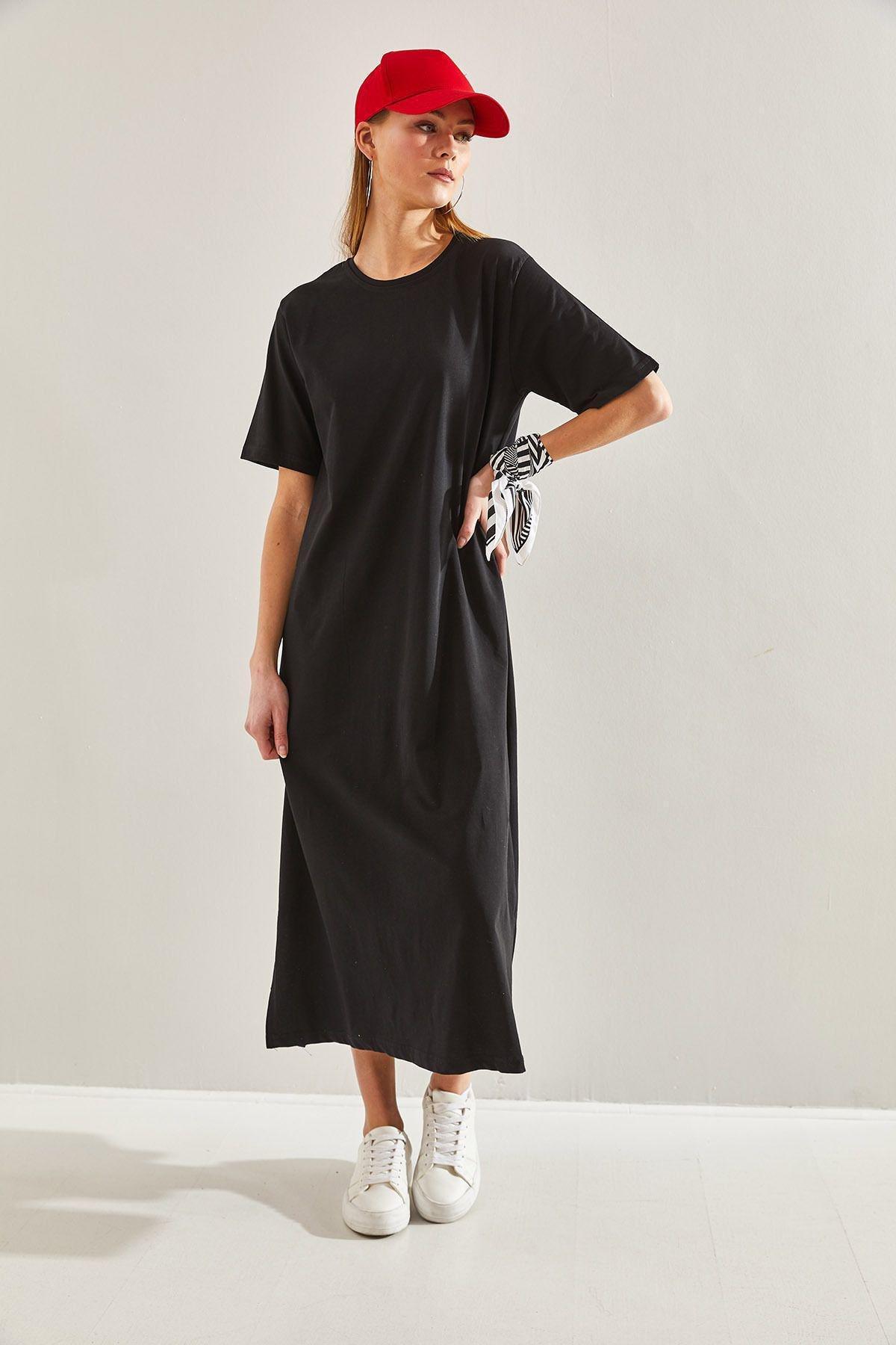 Womens Double Basic Dress, single, Stone-Black, large image number 4