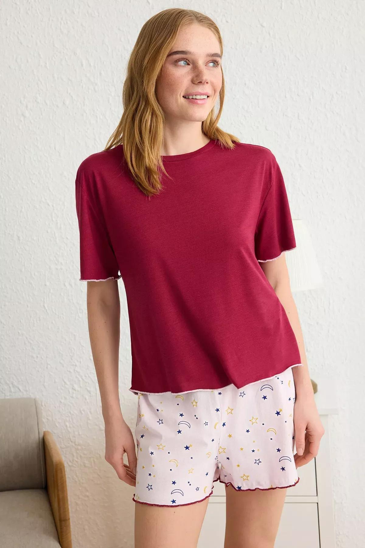 Red Galaxy Patterned Pajama Set, C101_7277, large image number 1