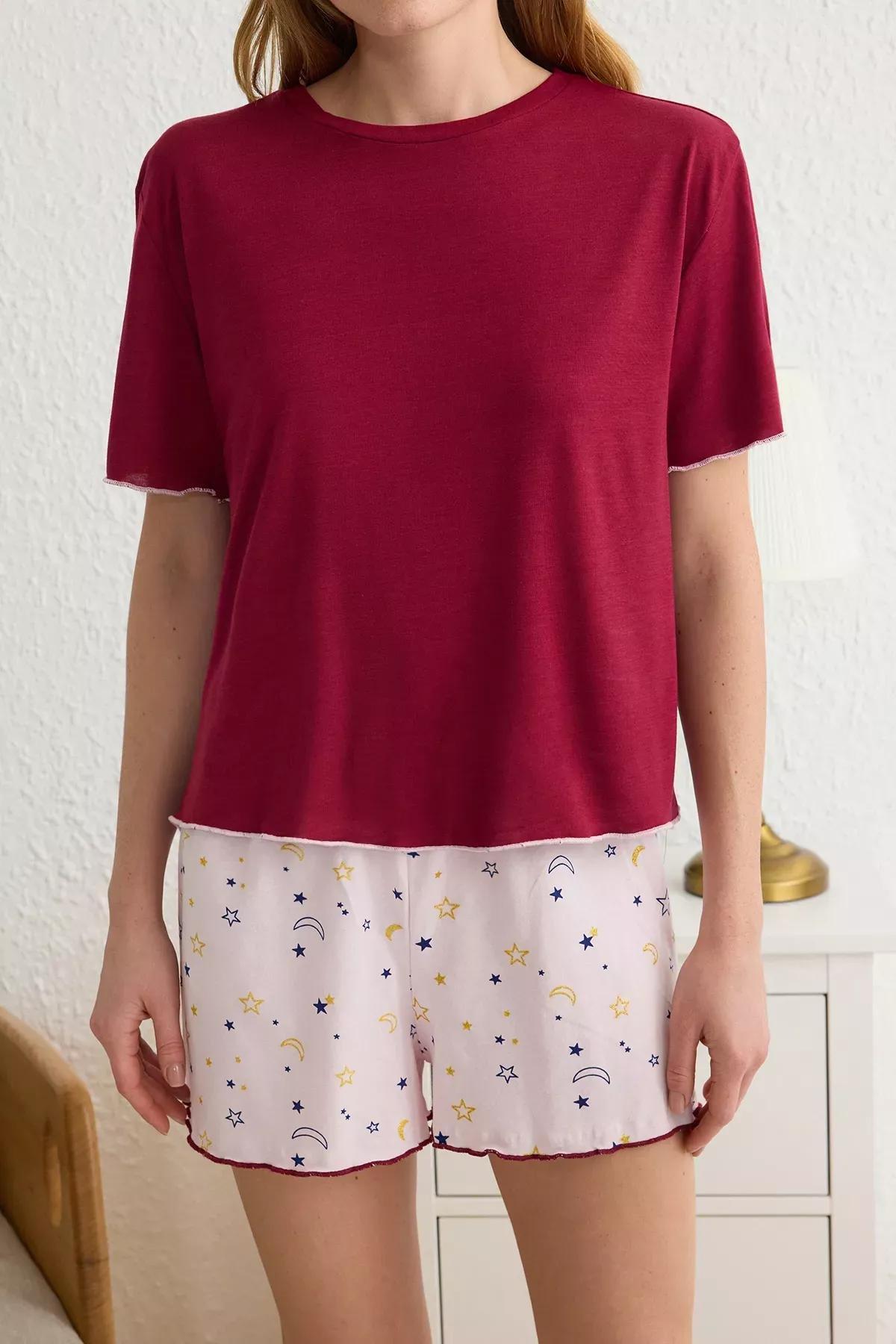 Red Galaxy Patterned Pajama Set, C101_7277, large image number 2