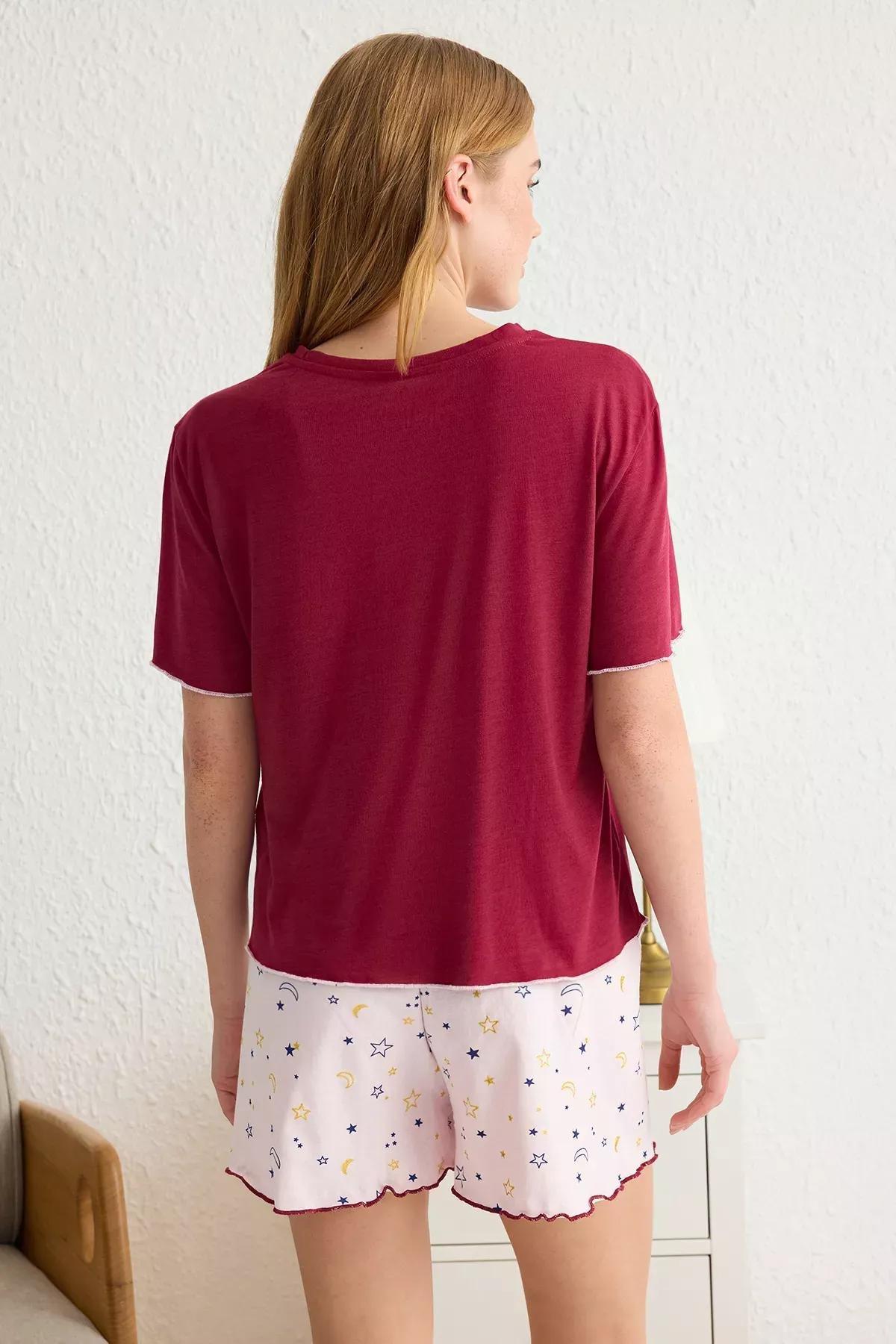 Red Galaxy Patterned Pajama Set, C101_7277, large image number 4