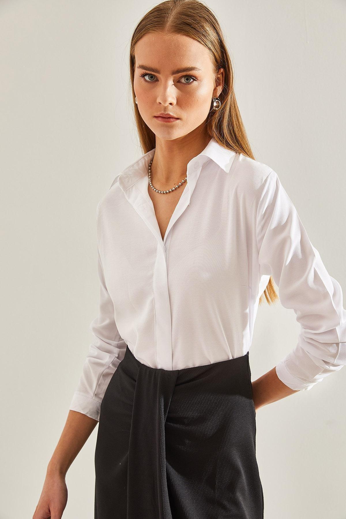 White Basic Shirts, , large image number 4