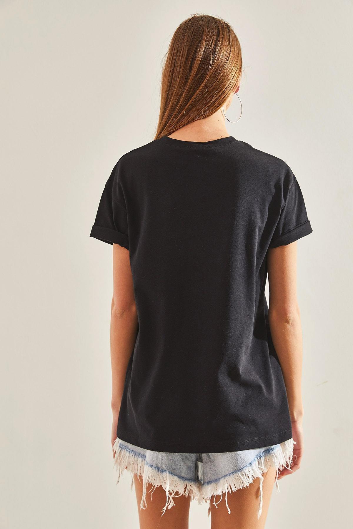 Black Heart Printed T-Shirt, , large image number 2