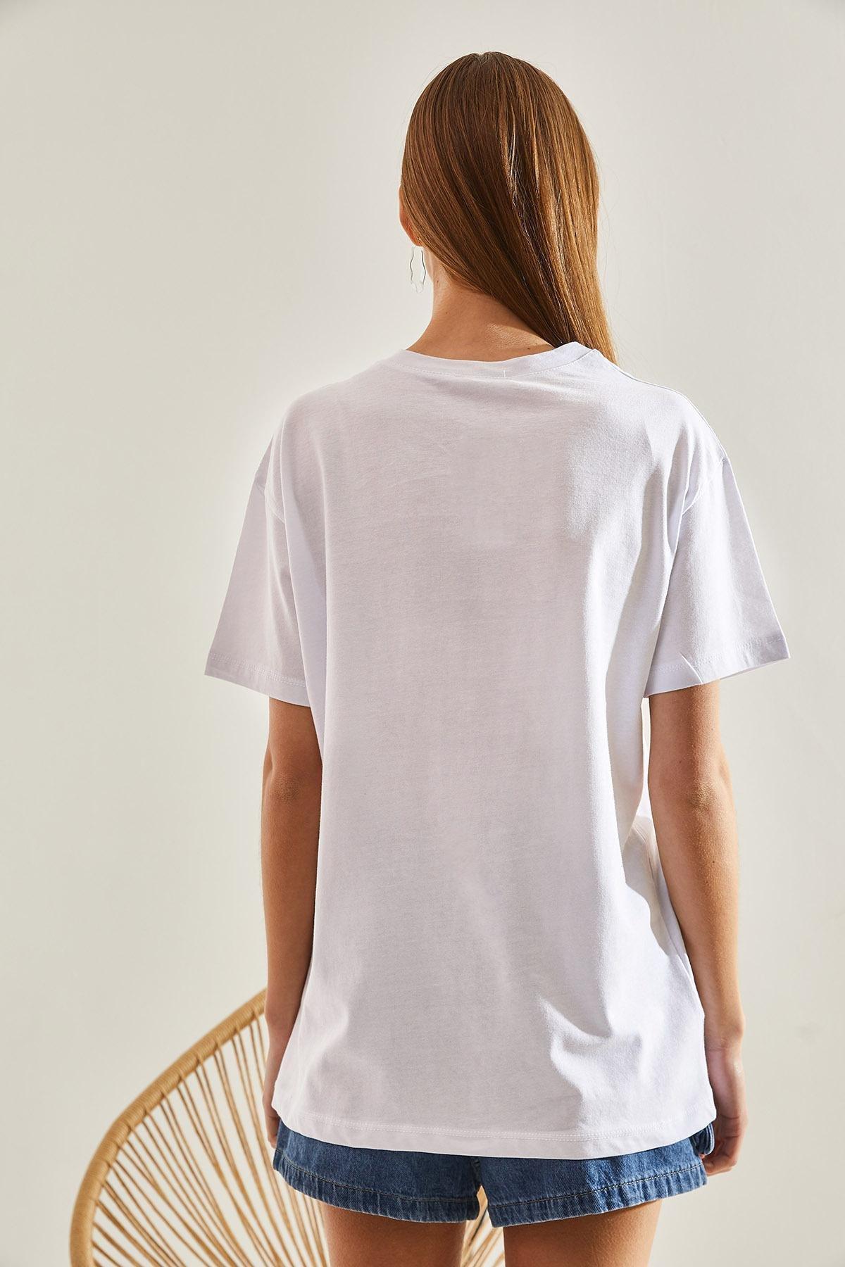 White Heart Printed T-shirt, , large image number 2