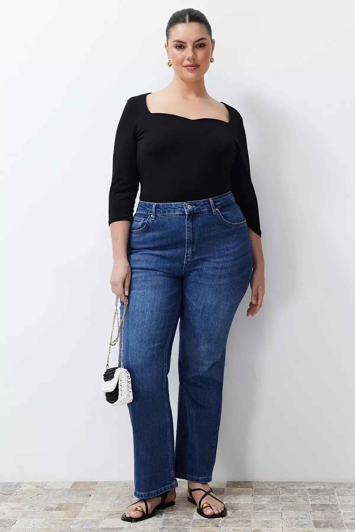 Black Heart Neck Knit Blouse, C101_5720, large image number 3
