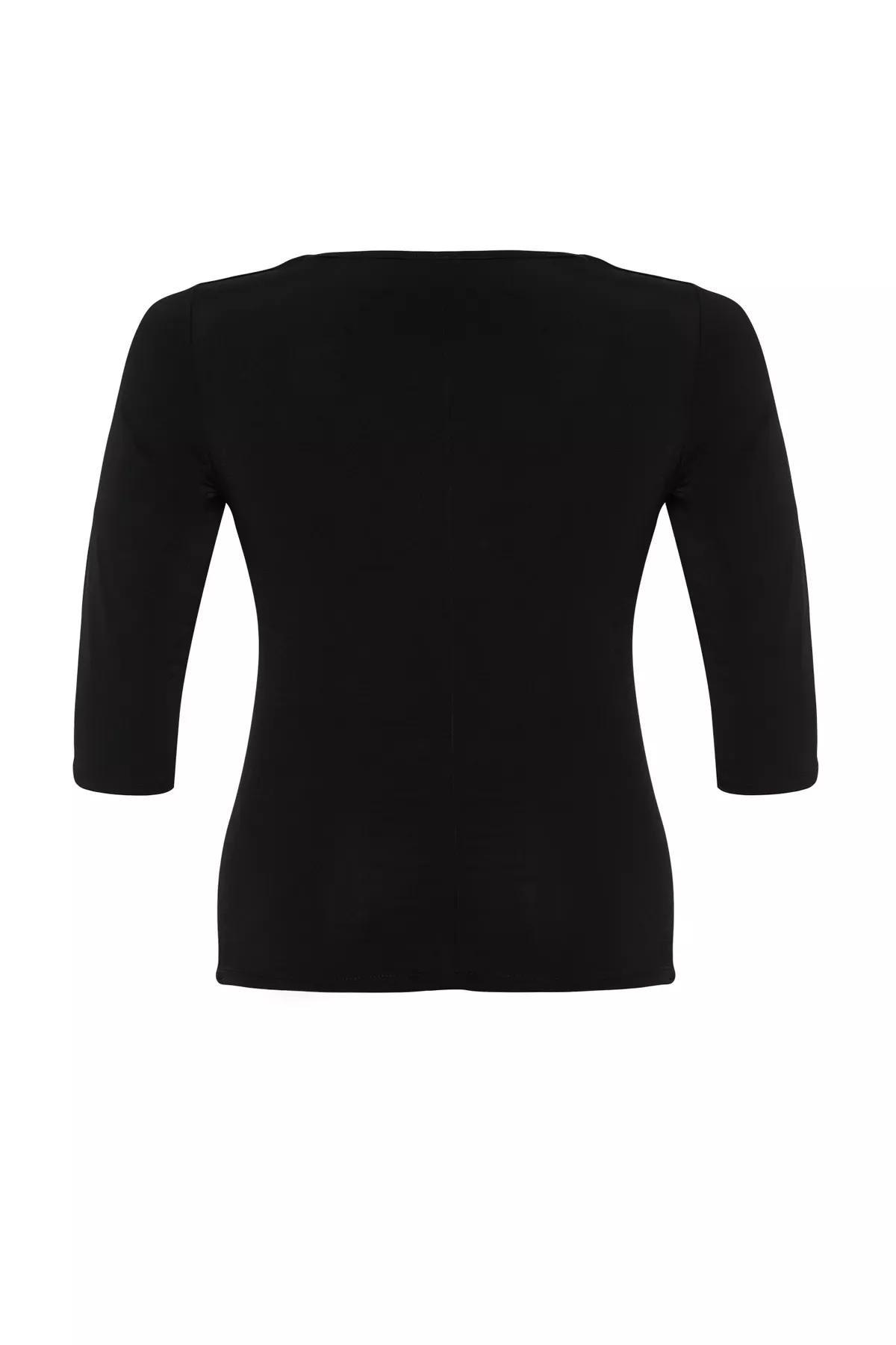 Black Heart Neck Knit Blouse, C101_5720, large image number 5