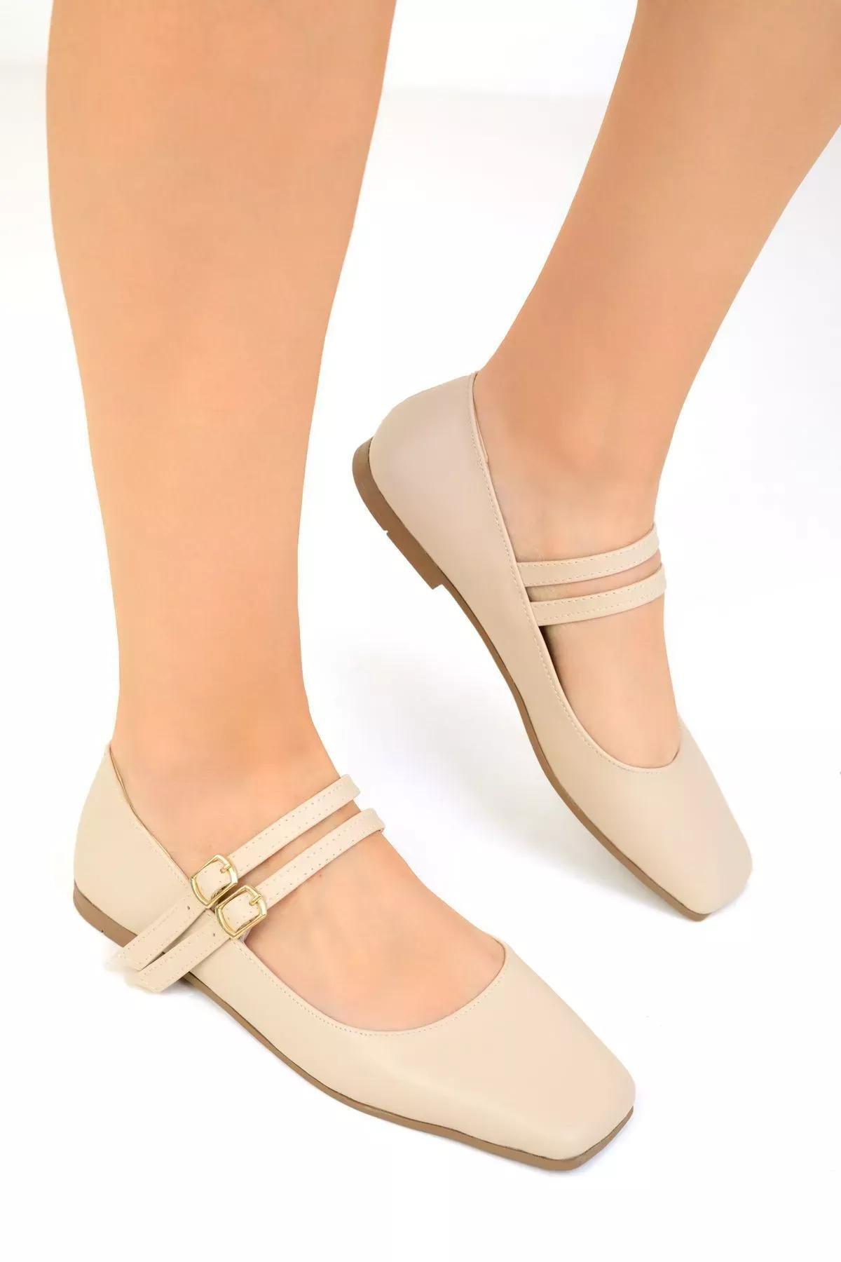 Beige Ballerinas, , large image number 3