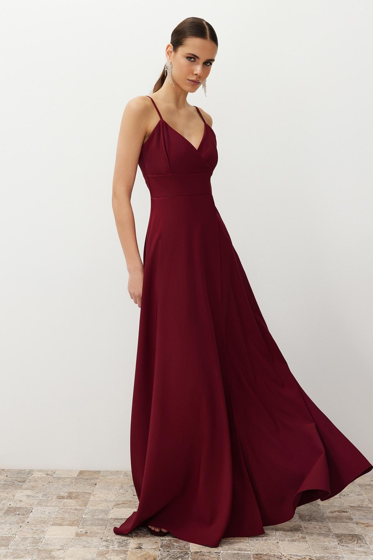 Burgundy Long Elegant Occasionwear Dress, , large image number 2
