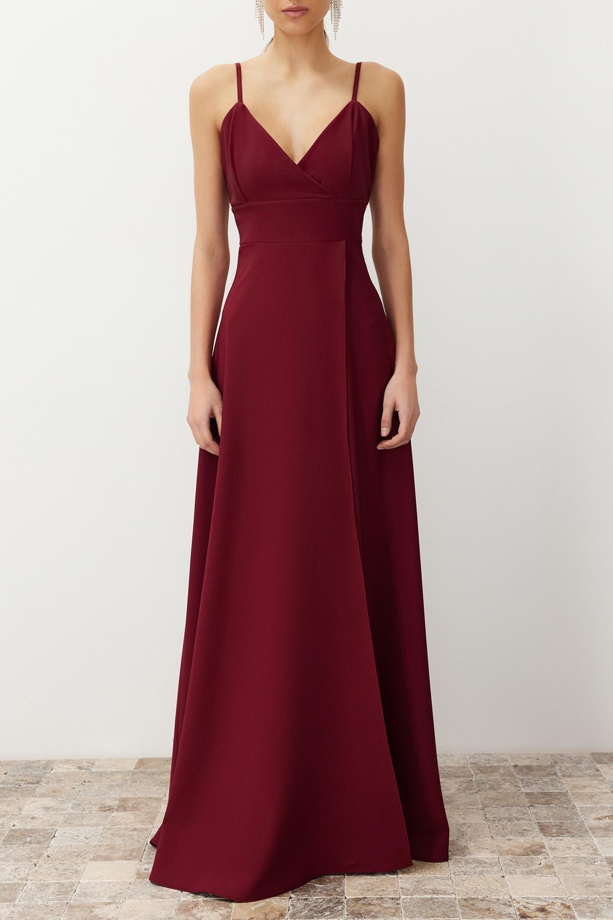 Burgundy Long Elegant Occasionwear Dress, , large image number 3