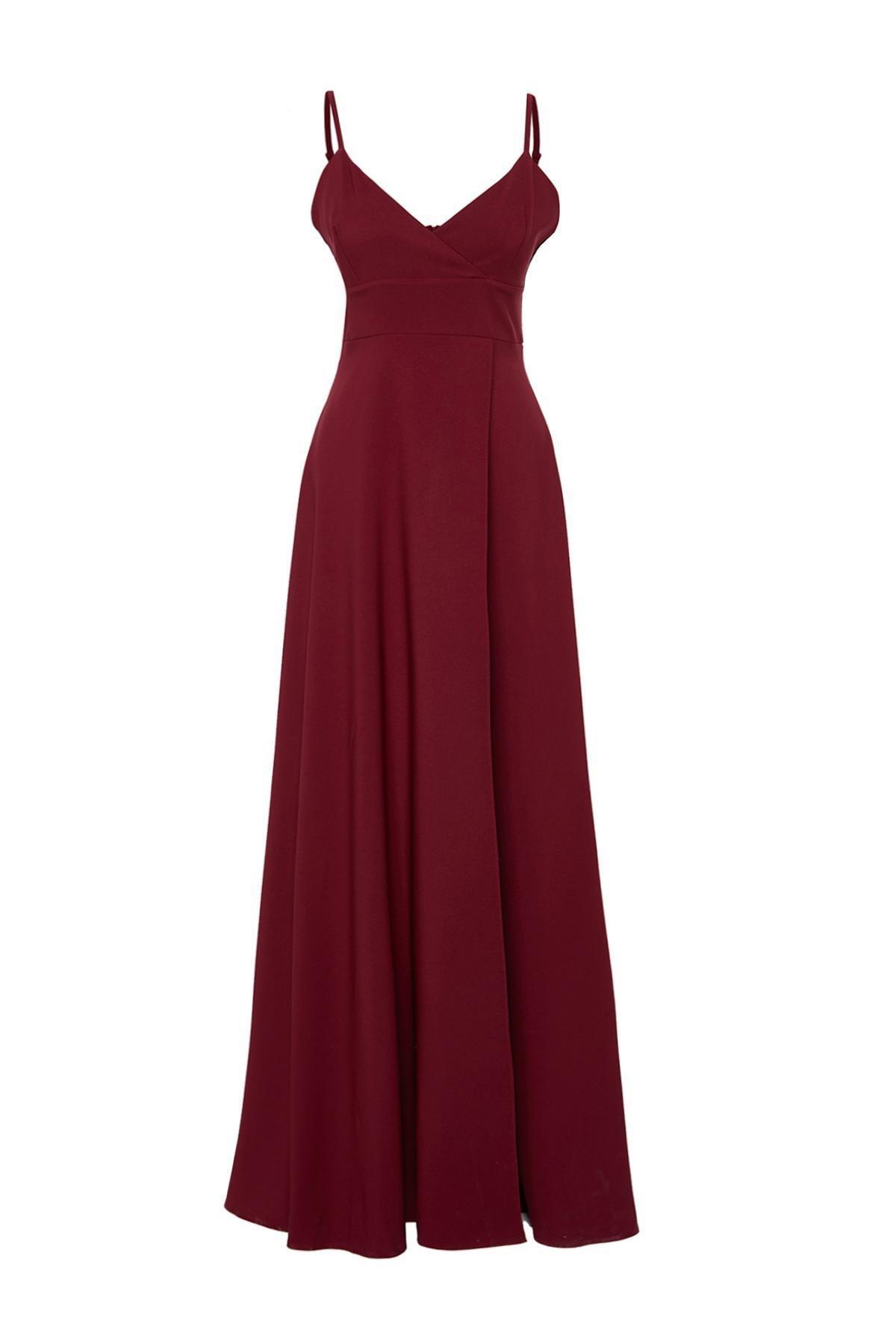 Burgundy Long Elegant Occasionwear Dress, , large image number 5