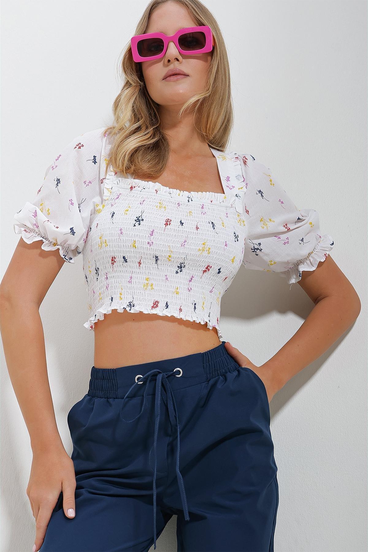 Square Neck Floral Blouse, , large image number 0