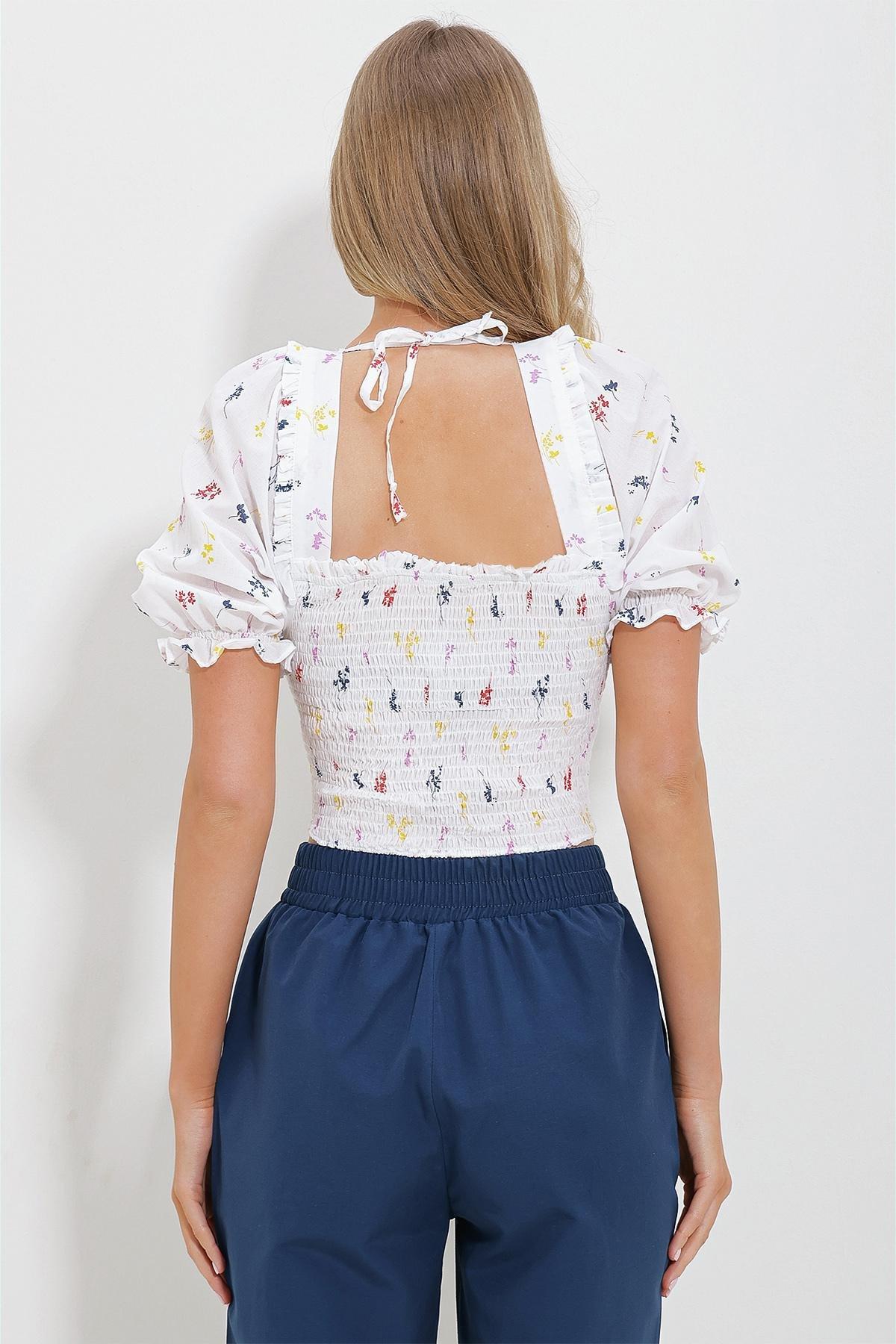 Square Neck Floral Blouse, , large image number 4
