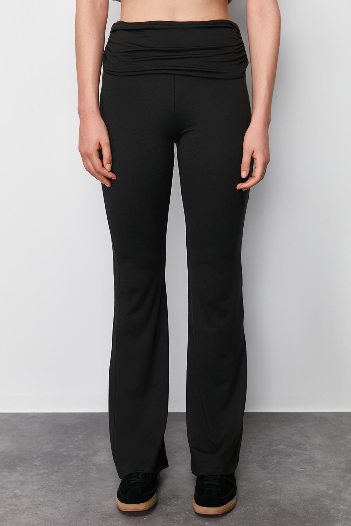 Black Flared Up Trousers, C101_5720, large image number 3