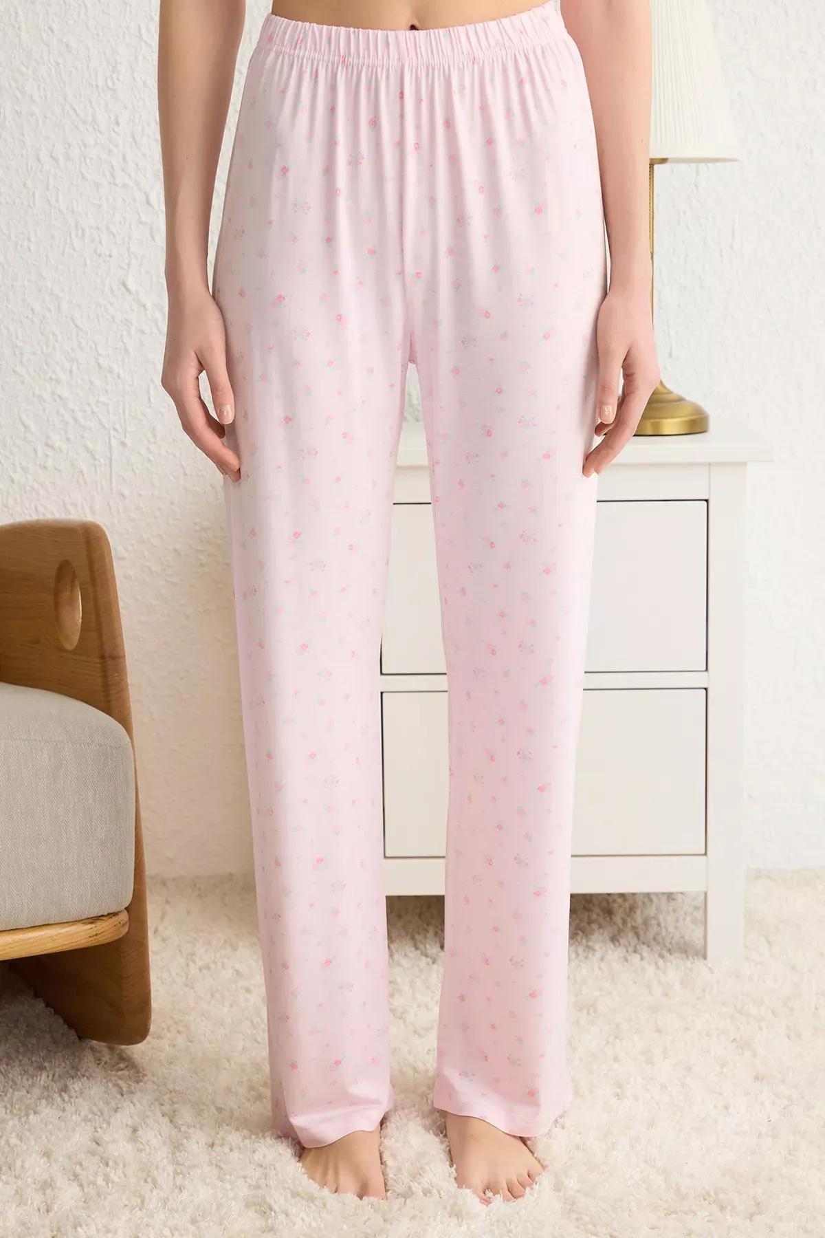 Pink Floral Rope Suspender Pajama Set, , large image number 3