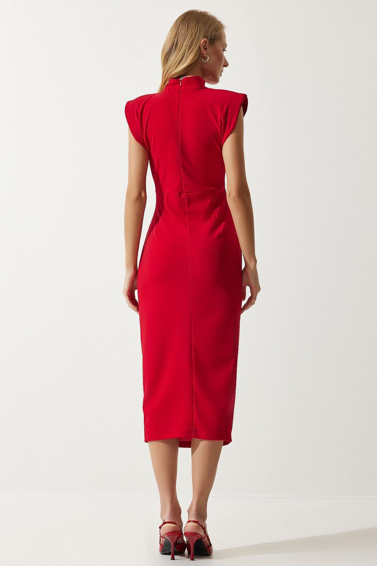 Elegant Ruched Sheath Midi Dress, , large image number 4