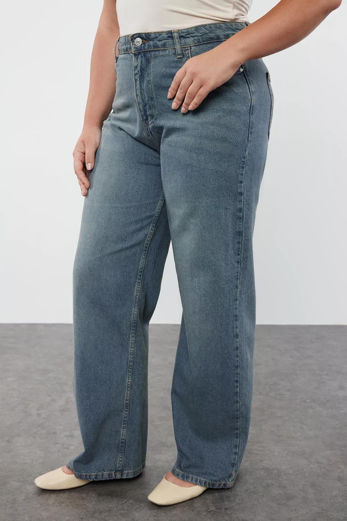 Blue Vintage Wide Cut Jeans, , large image number 2