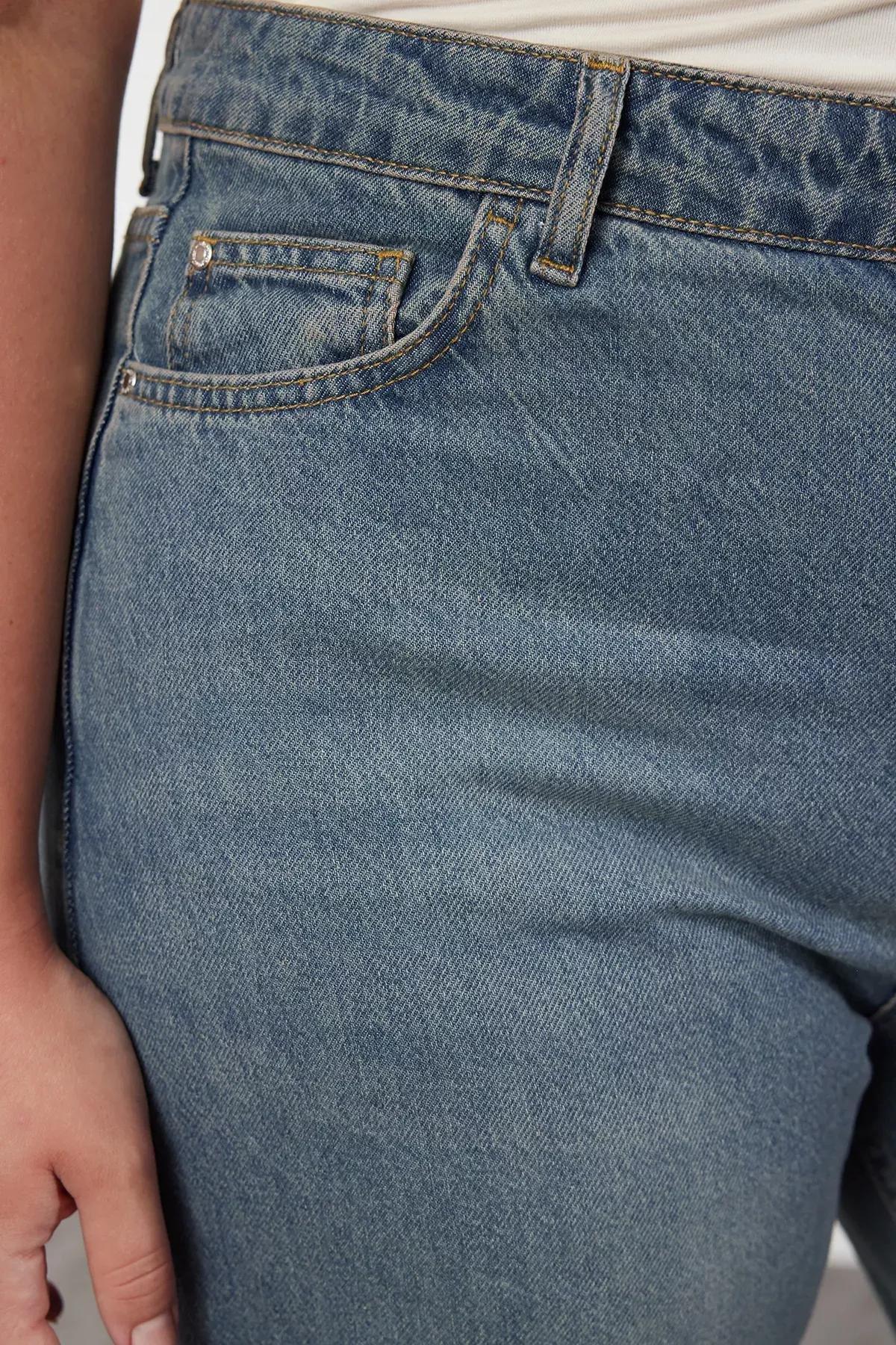 Blue Vintage Wide Cut Jeans, , large image number 3