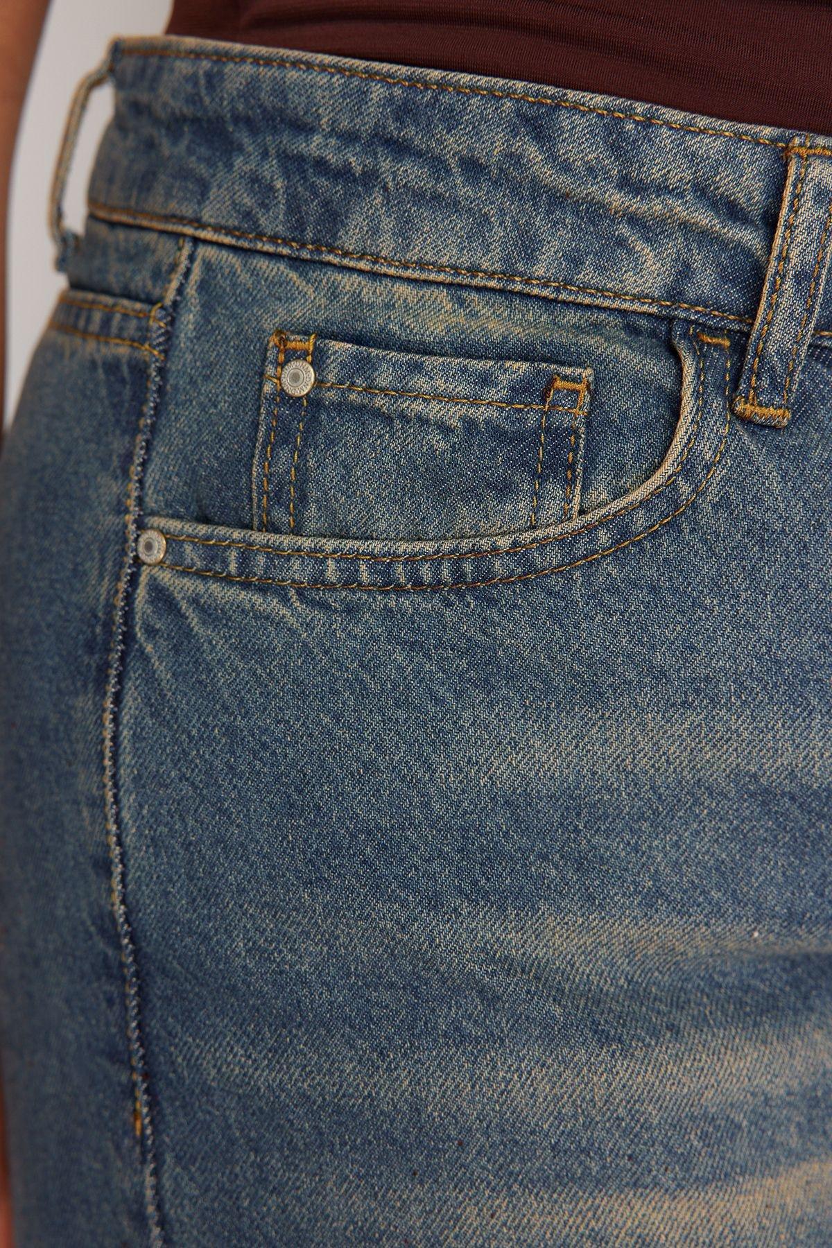 Blue Vintage Wide Cut Jeans, , large image number 4