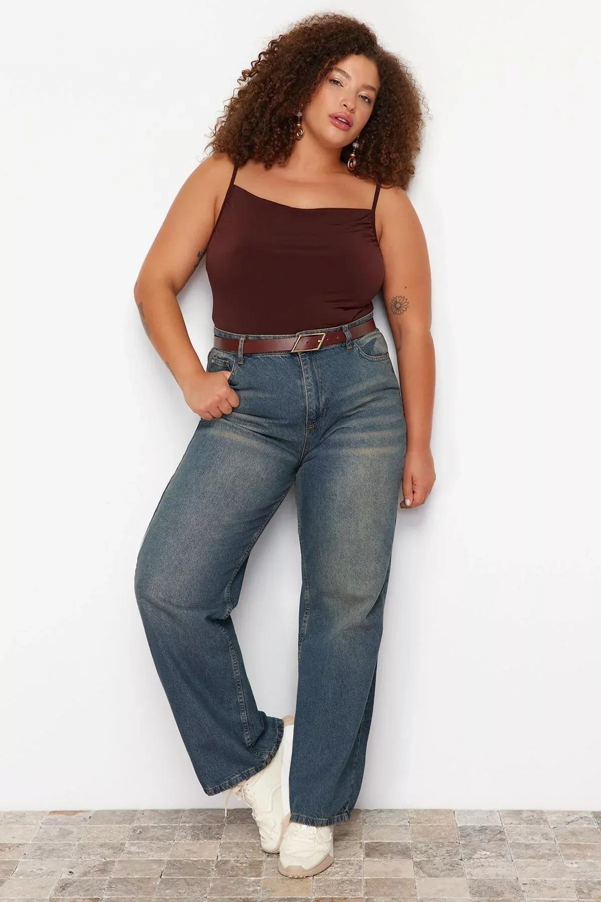 Blue Vintage Wide Cut Jeans, , large image number 7