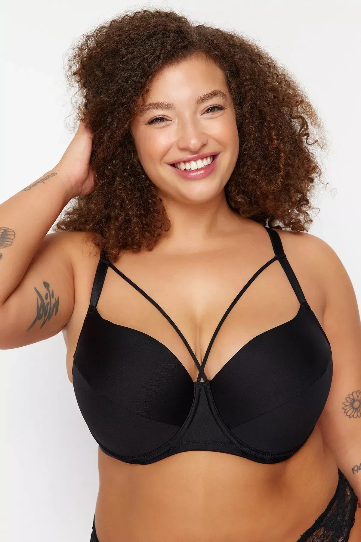Black Piping Detailed Bra, C101_5720, large image number 0