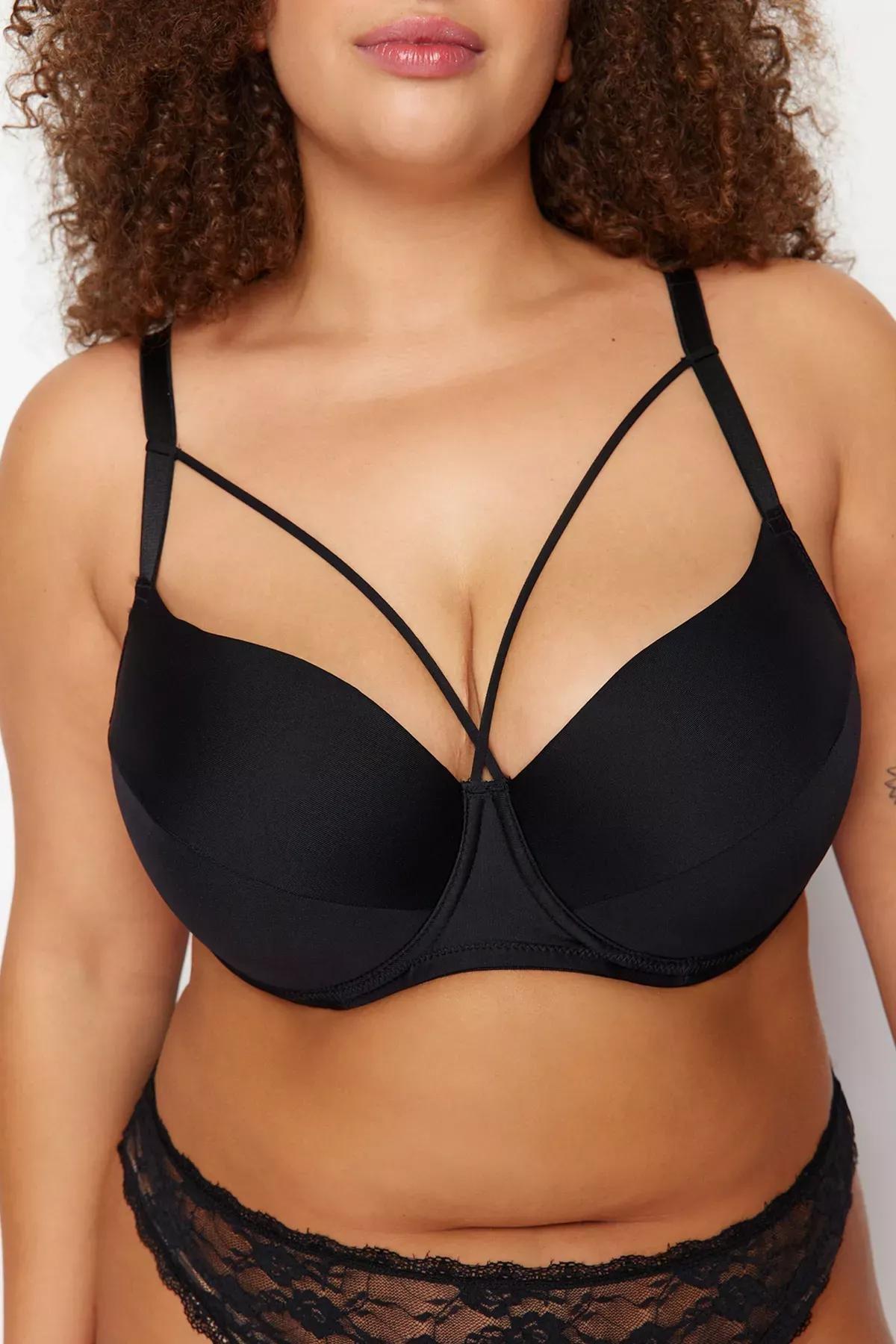 Black Piping Detailed Bra, C101_5720, large image number 1