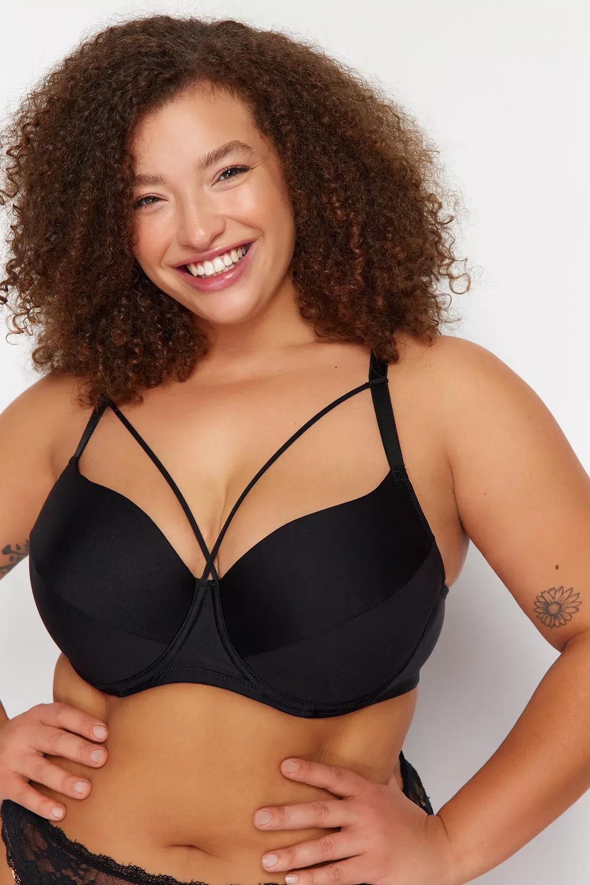 Black Piping Detailed Bra, C101_5720, large image number 3