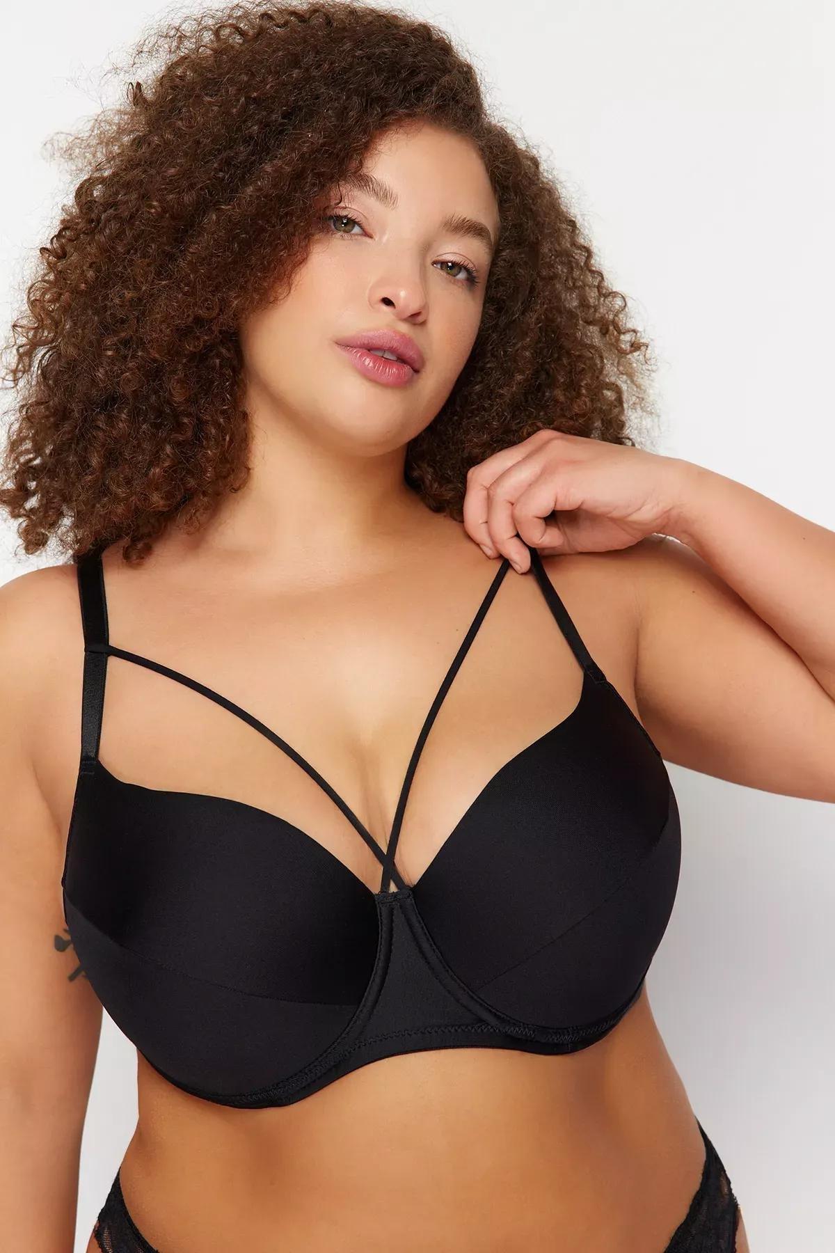 Black Piping Detailed Bra, C101_5720, large image number 4