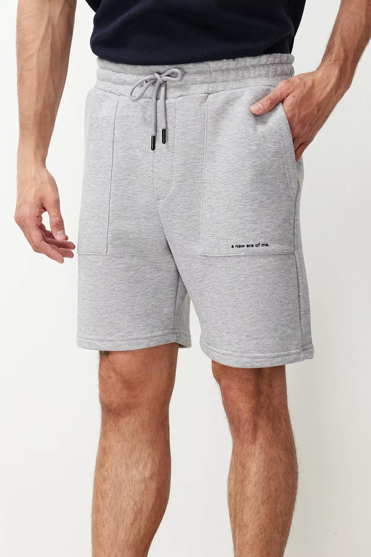 Grey Printed Shorts, , large image number 0