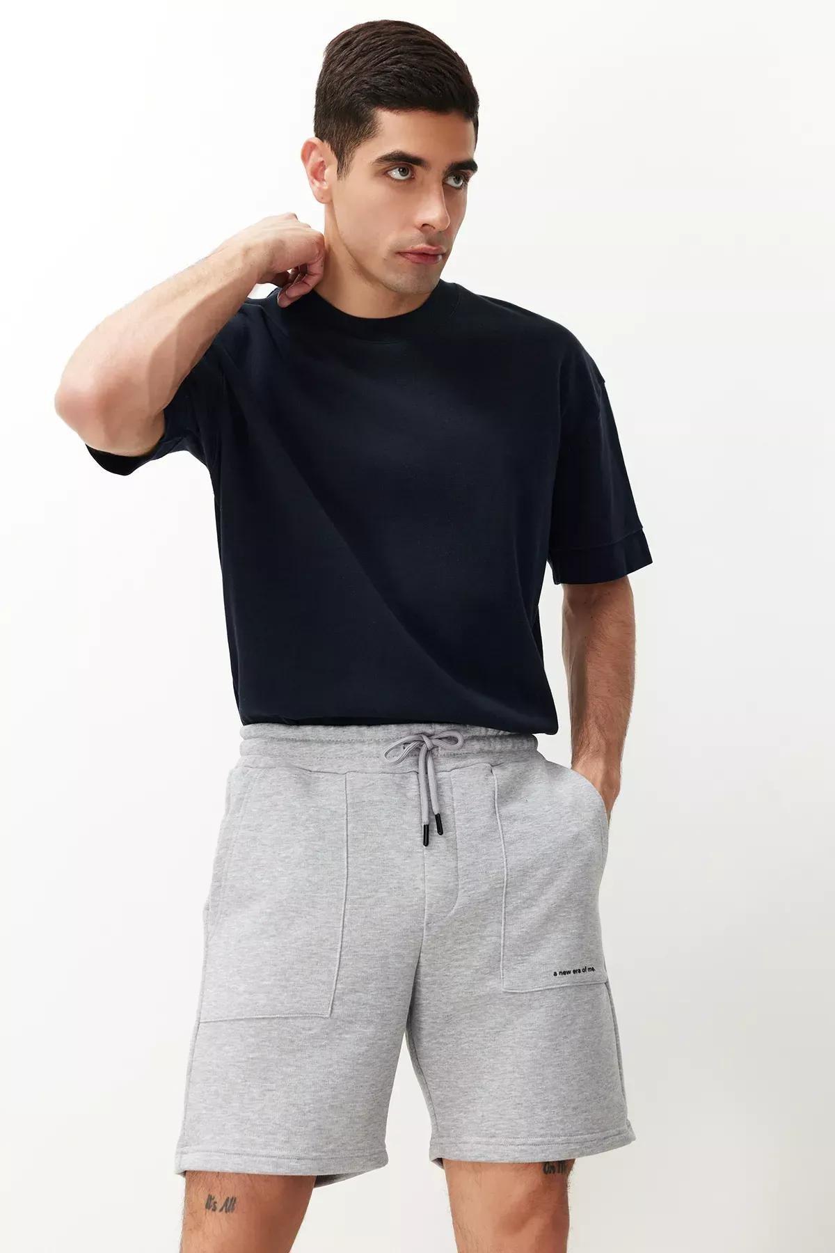 Grey Printed Shorts, , large image number 3