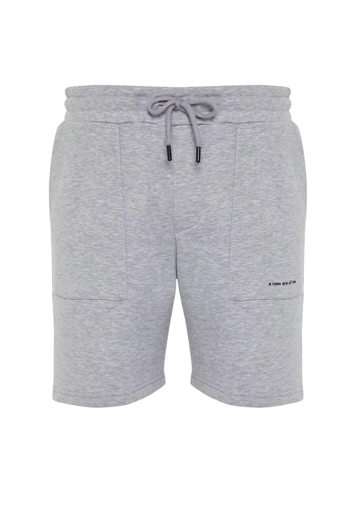 Grey Printed Shorts, , large image number 5
