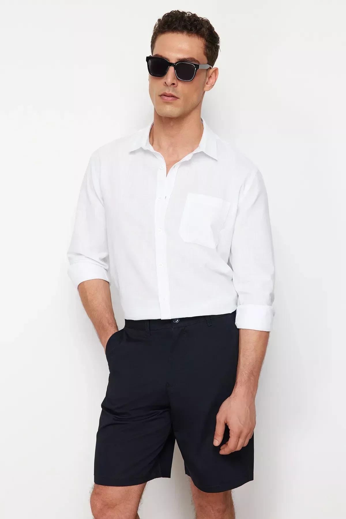 White Regular Cotton Shirt, White, large image number 2