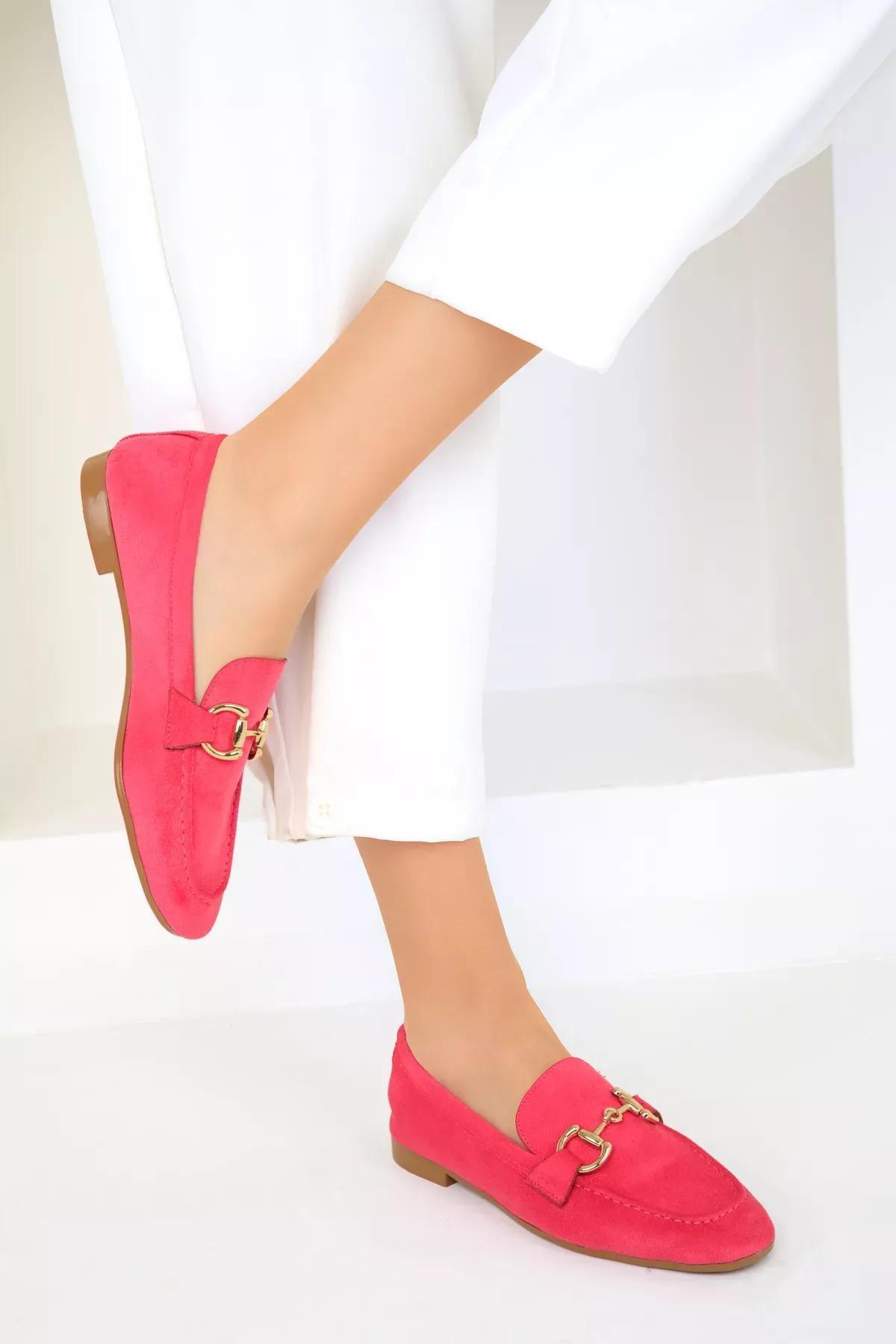 Pink Suede Loafers, , large image number 0