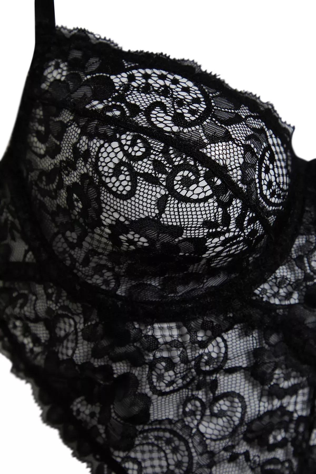 Black Lace Corset Mini Dress, , large image number 5