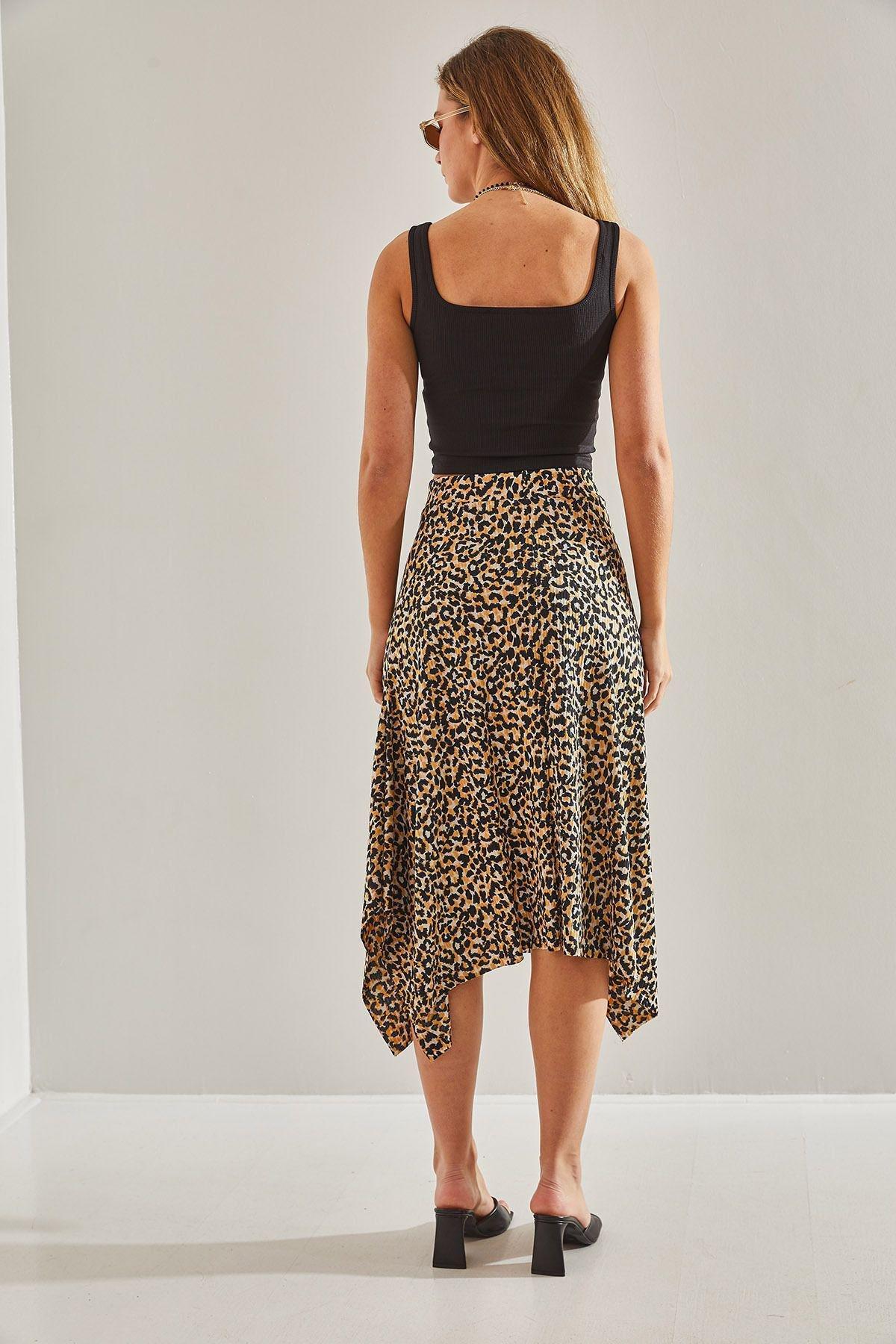 Multicolour Leopard Pattern Skirt, , large image number 0