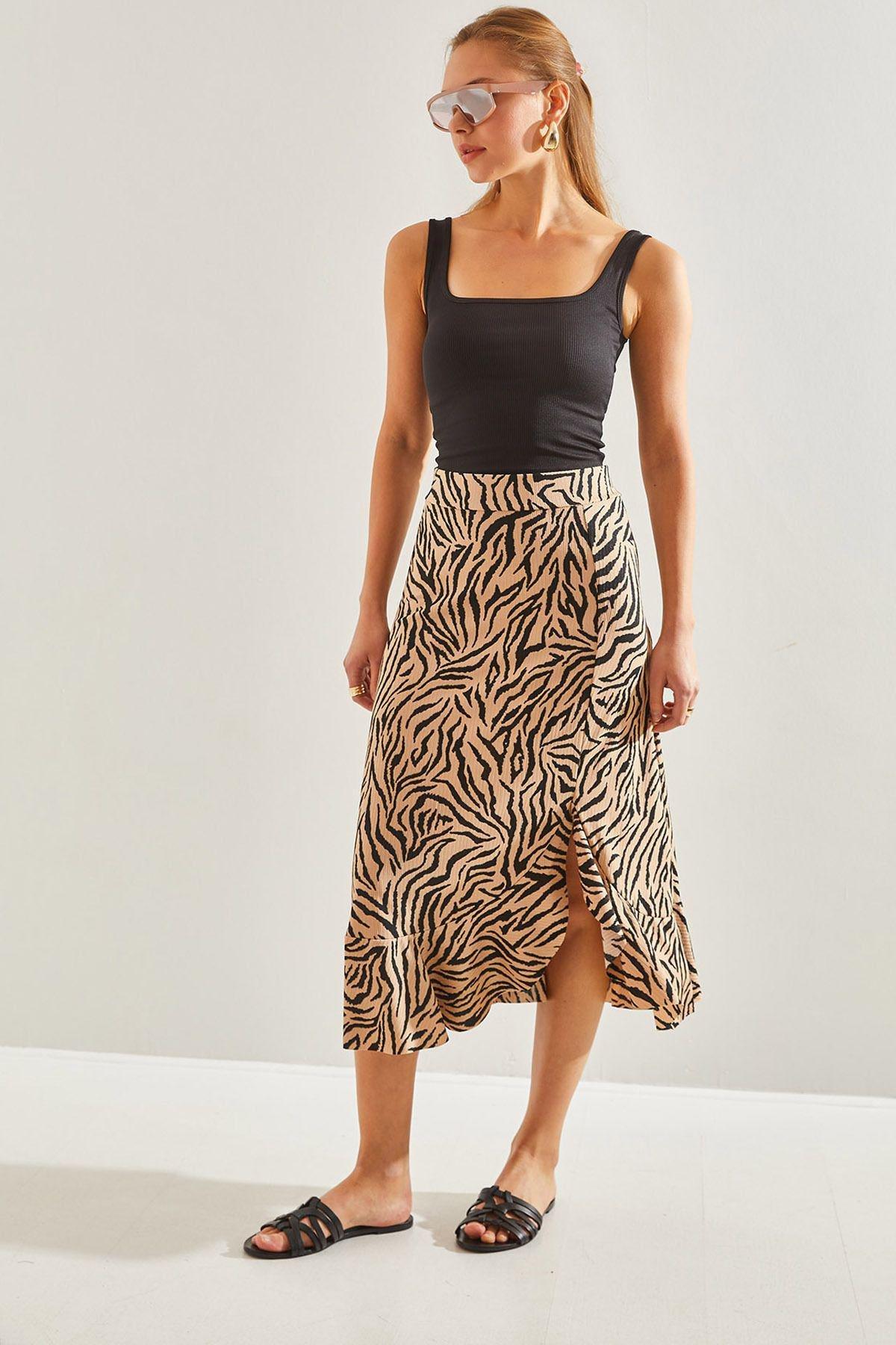 Multicolour Zebra Pattern Skirt, , large image number 0