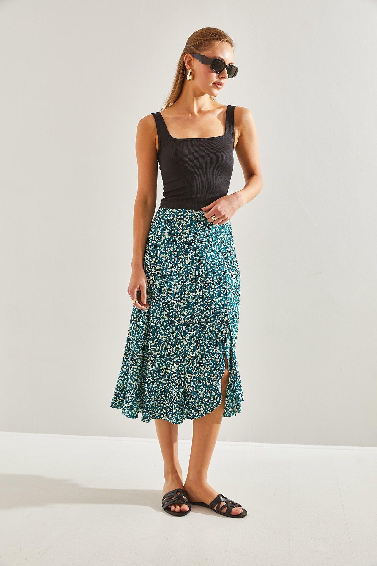 Green Pattern Skirt, , large image number 3