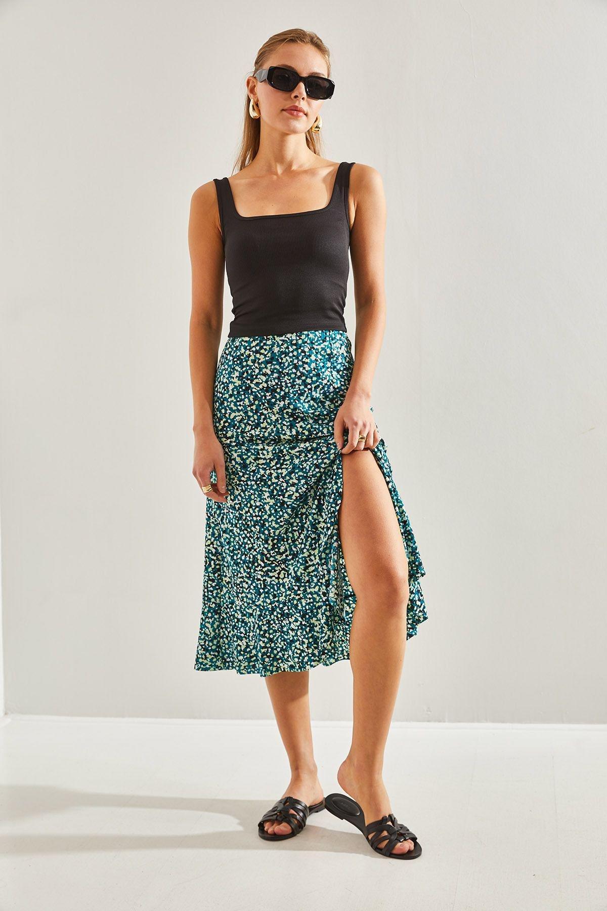 Green Pattern Skirt, , large image number 4